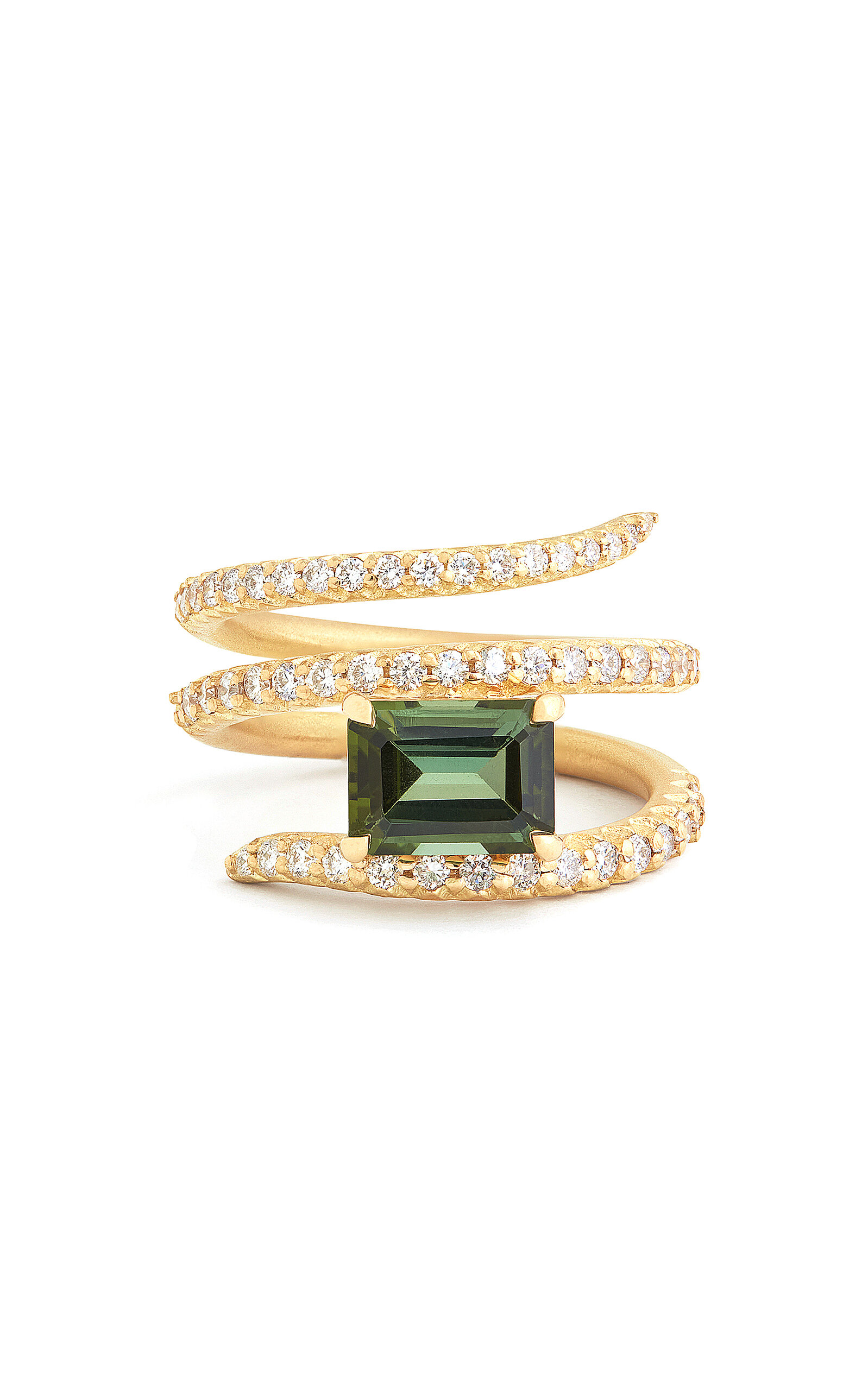 Jamie Wolf 18k Yellow Gold Green Tourmaline And Diamond Ring