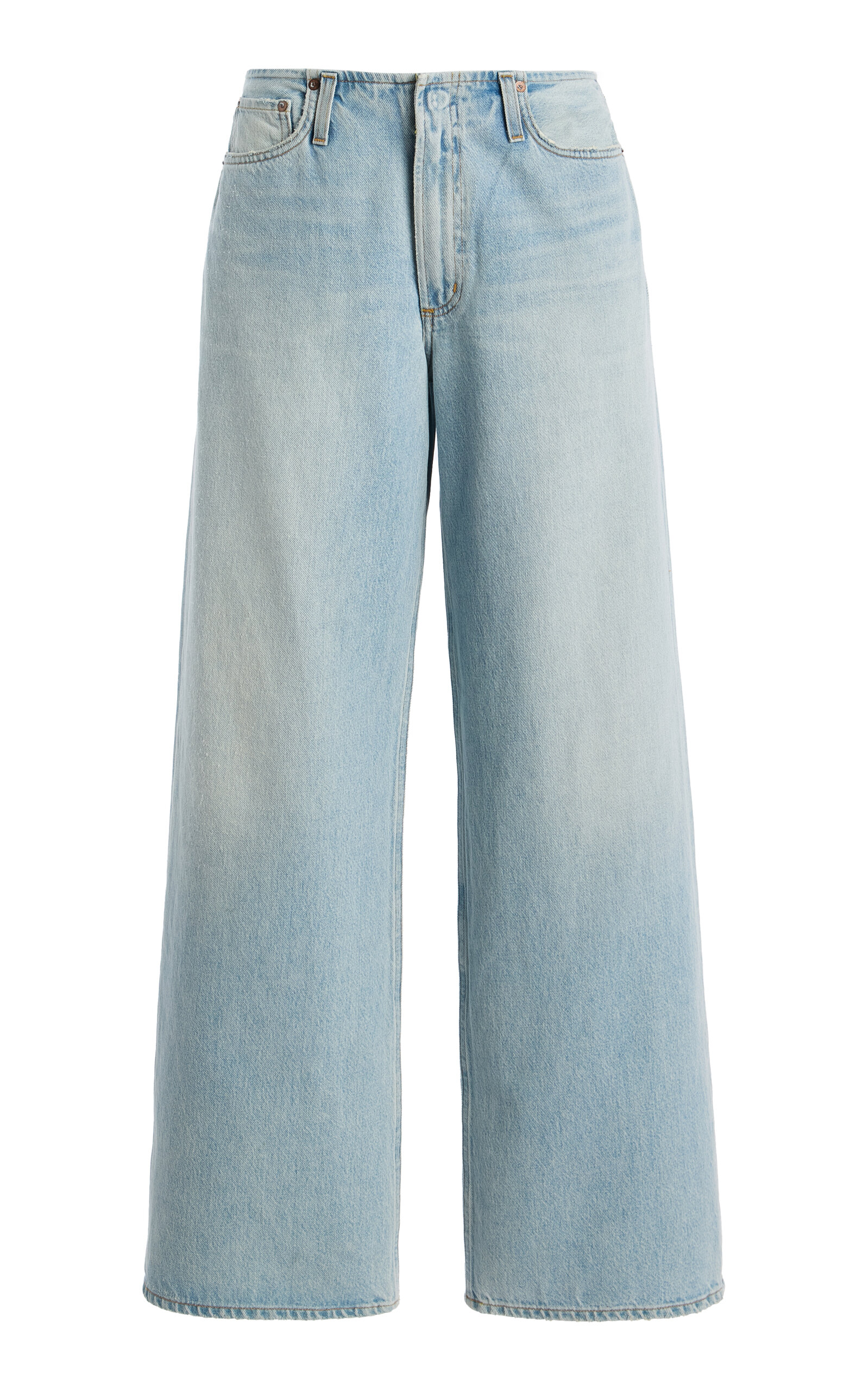 Agolde Lex Rigid Low-Rise Wide-Leg Jeans - Light Wash