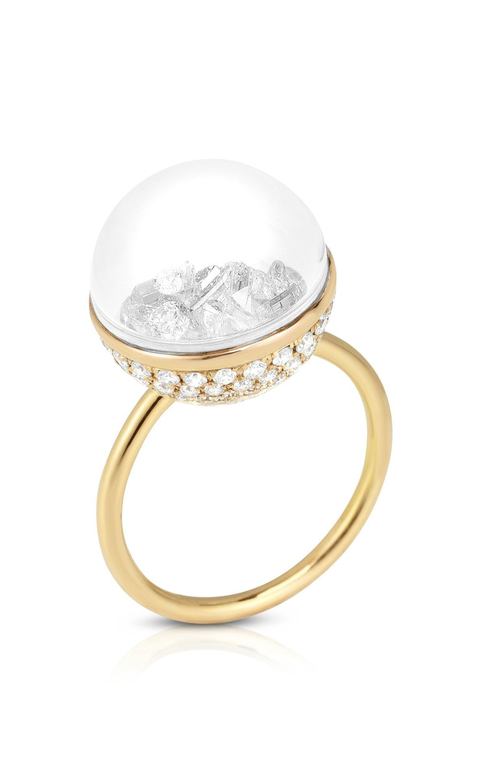 Snow Globe 18k Yellow Gold Diamond Ring