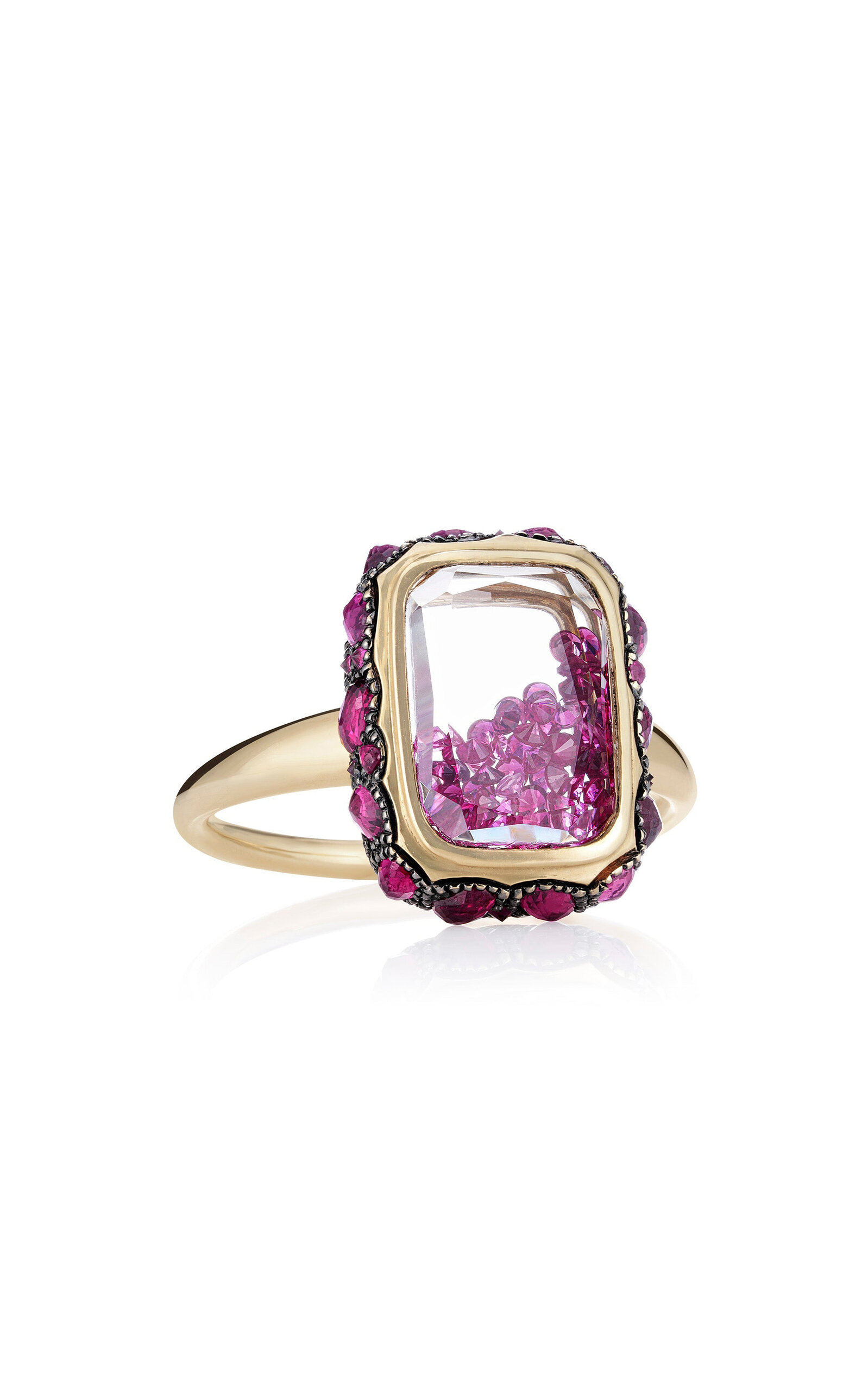 Ten Fourteen Petite 'Antique' Ruby18k Yellow Gold Ruby Shaker Ring