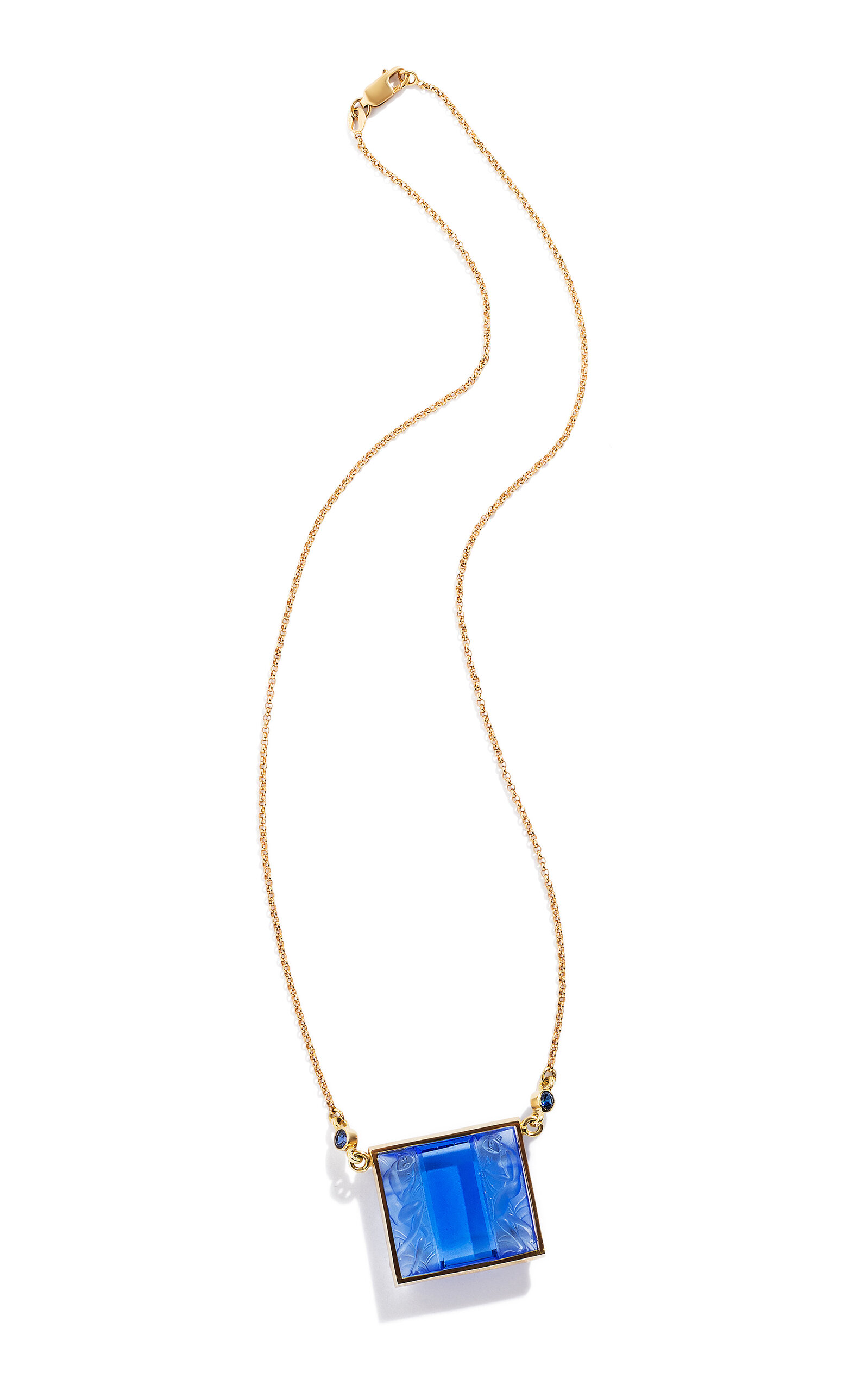Renato Cipullo Figura 18k Yellow Gold Glass; Sapphire Necklace