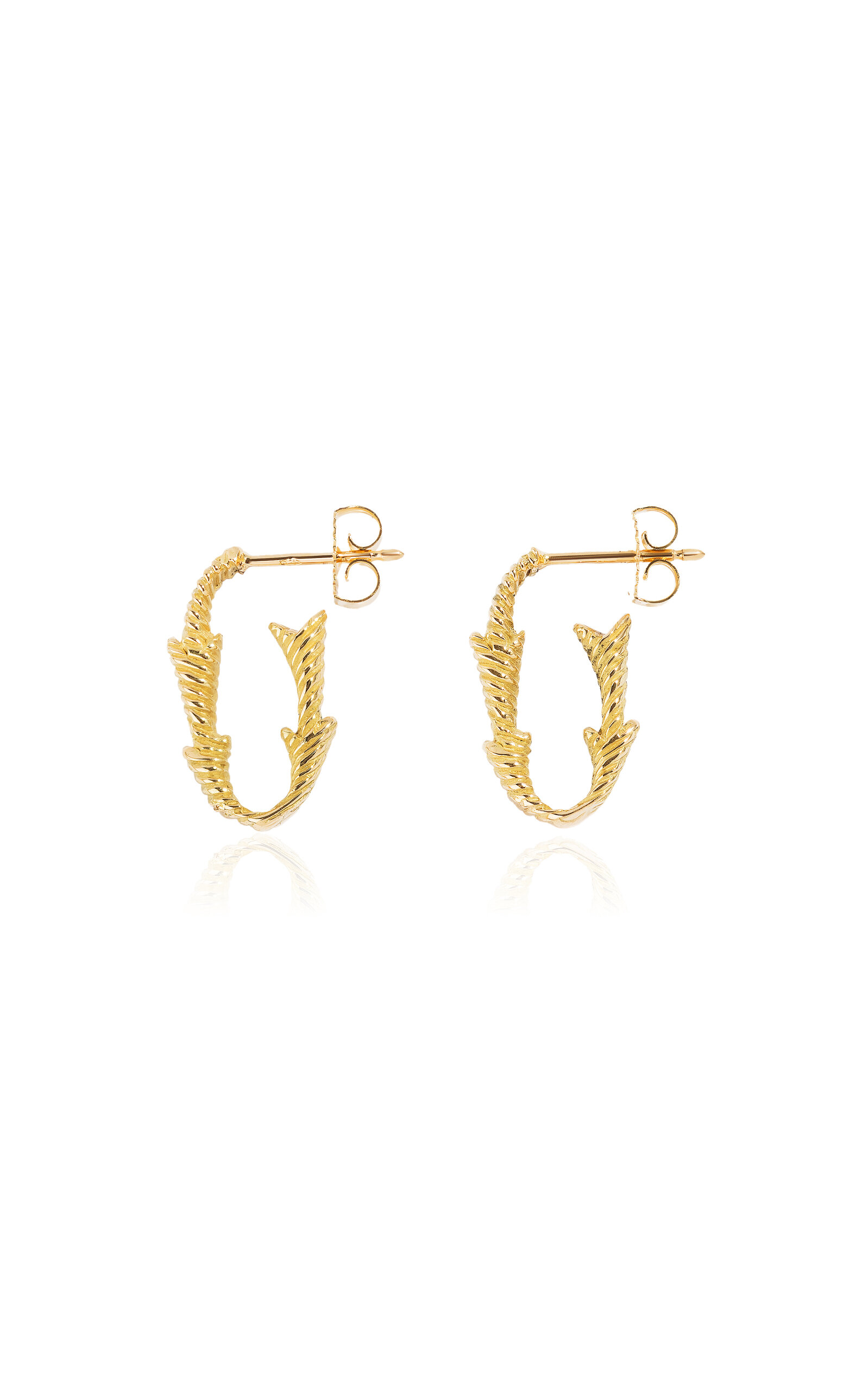Renato Cipullo 18k Yellow Gold Fiamma Hoop Earrings