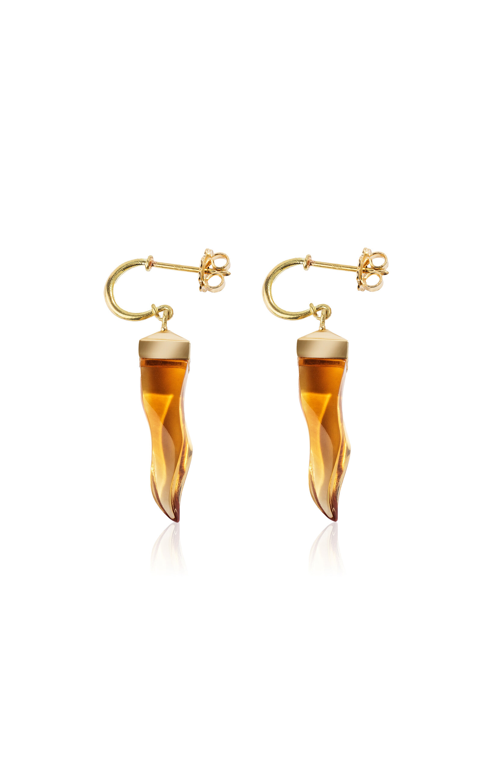 Renato Cipullo 18k Yellow Gold Citrine Cornicello Earrings - Orange - OS - Moda Operandi - Women's Jewelry And Watches