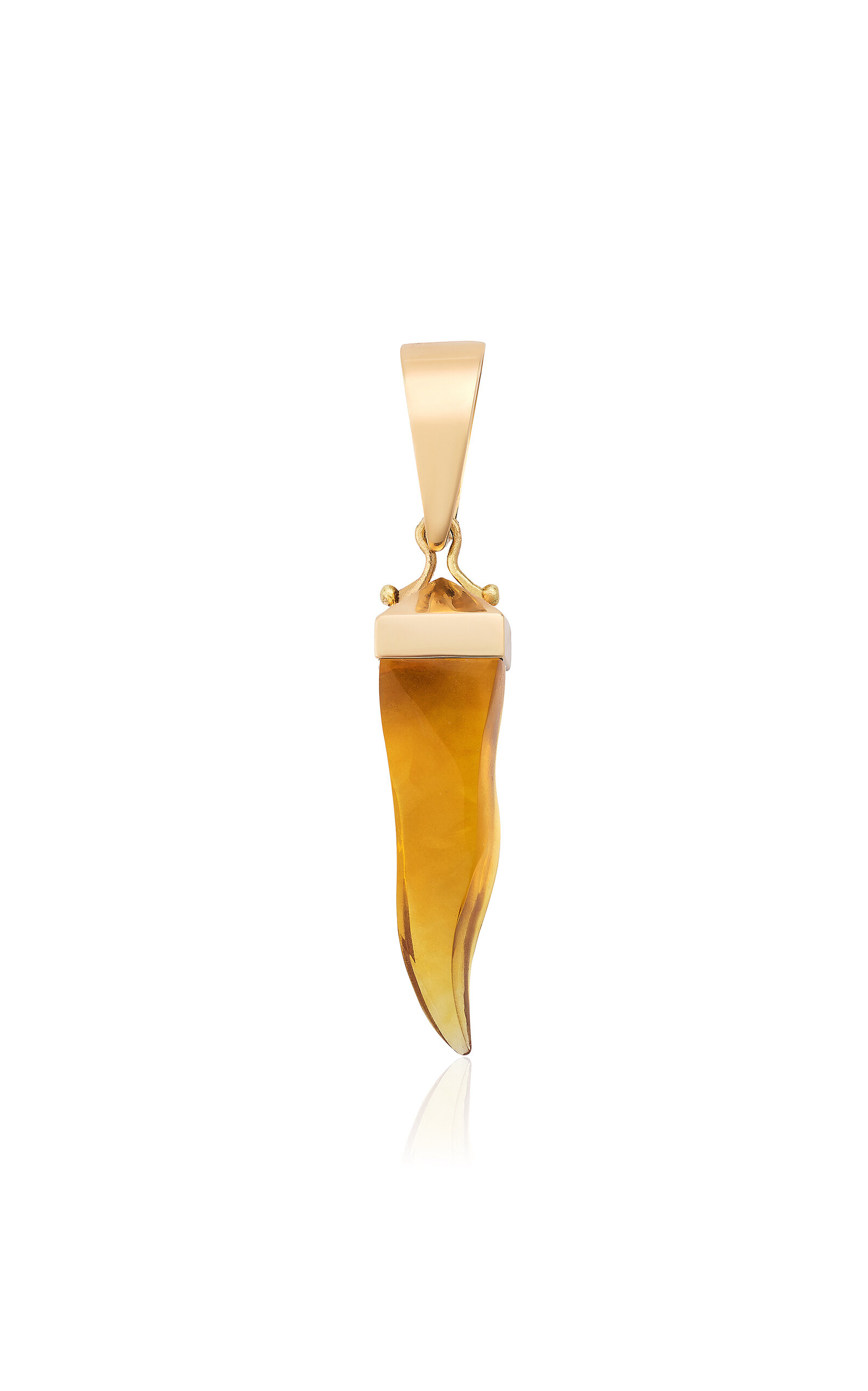 Renato Cipullo Cornicello 18k Yellow Gold Citrine Pendant