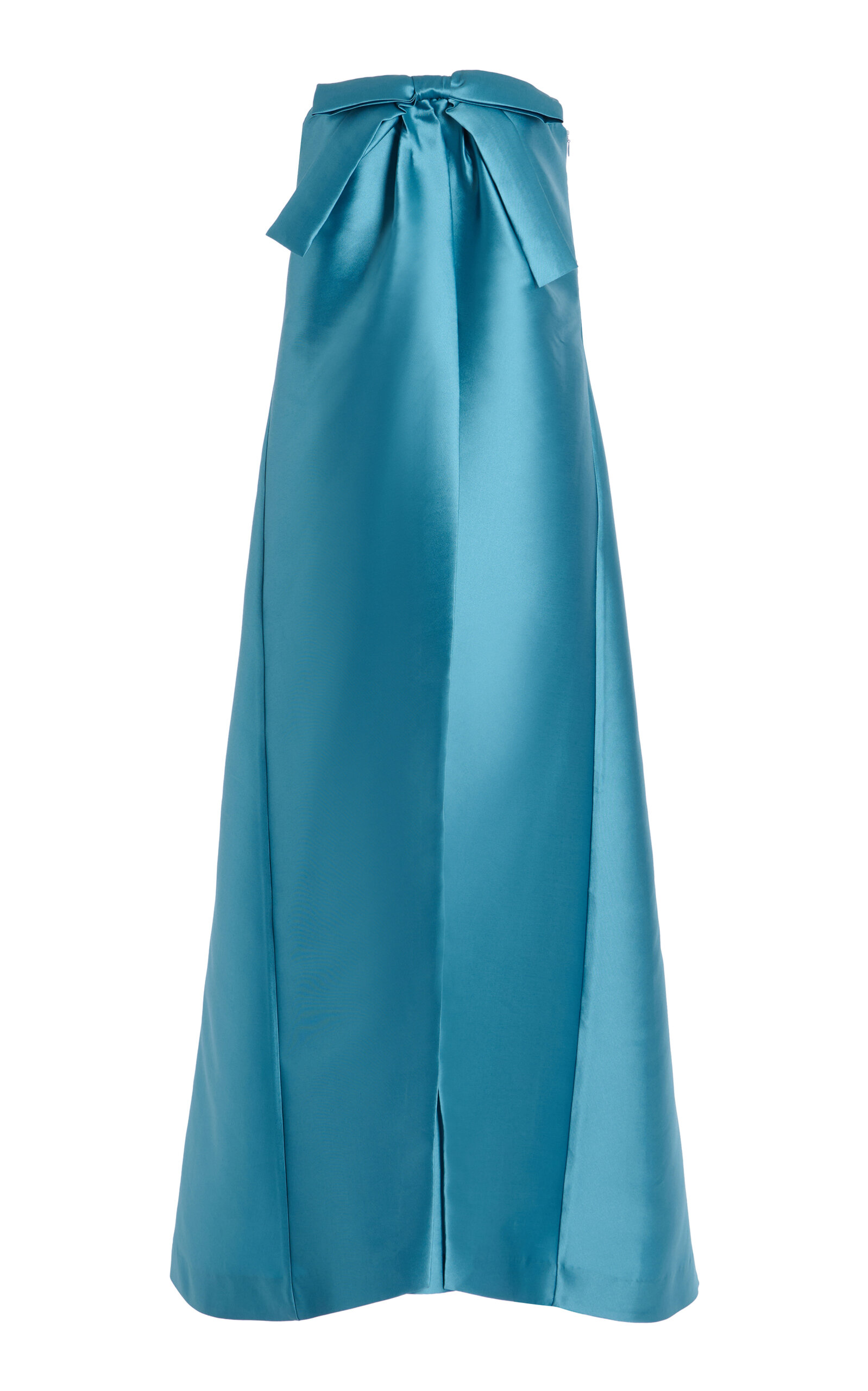 Bernadette Jacques Bow-Detailed Strapless Satin Maxi Dress
