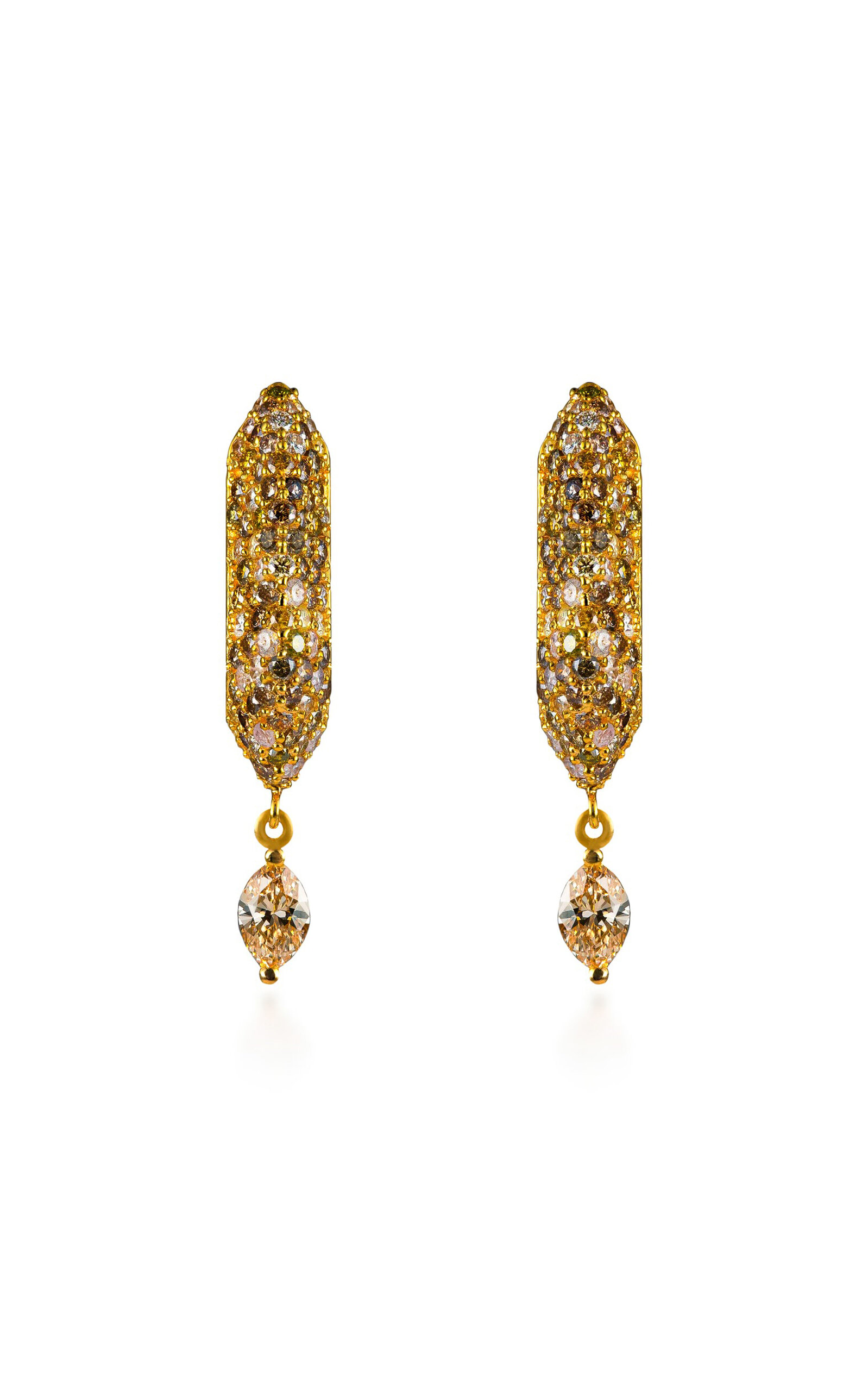 Stardust Fancy 18K Yellow Gold Diamond Hoop Earrings