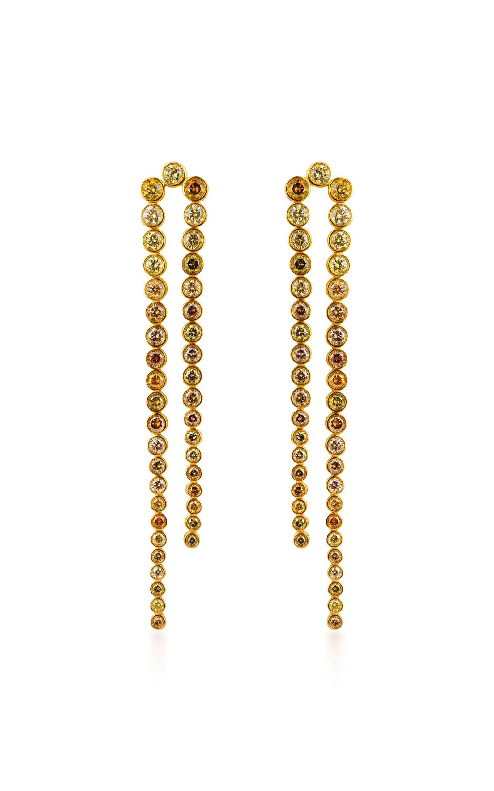 Fancy Color 18K Yellow Gold Diamond Earrings