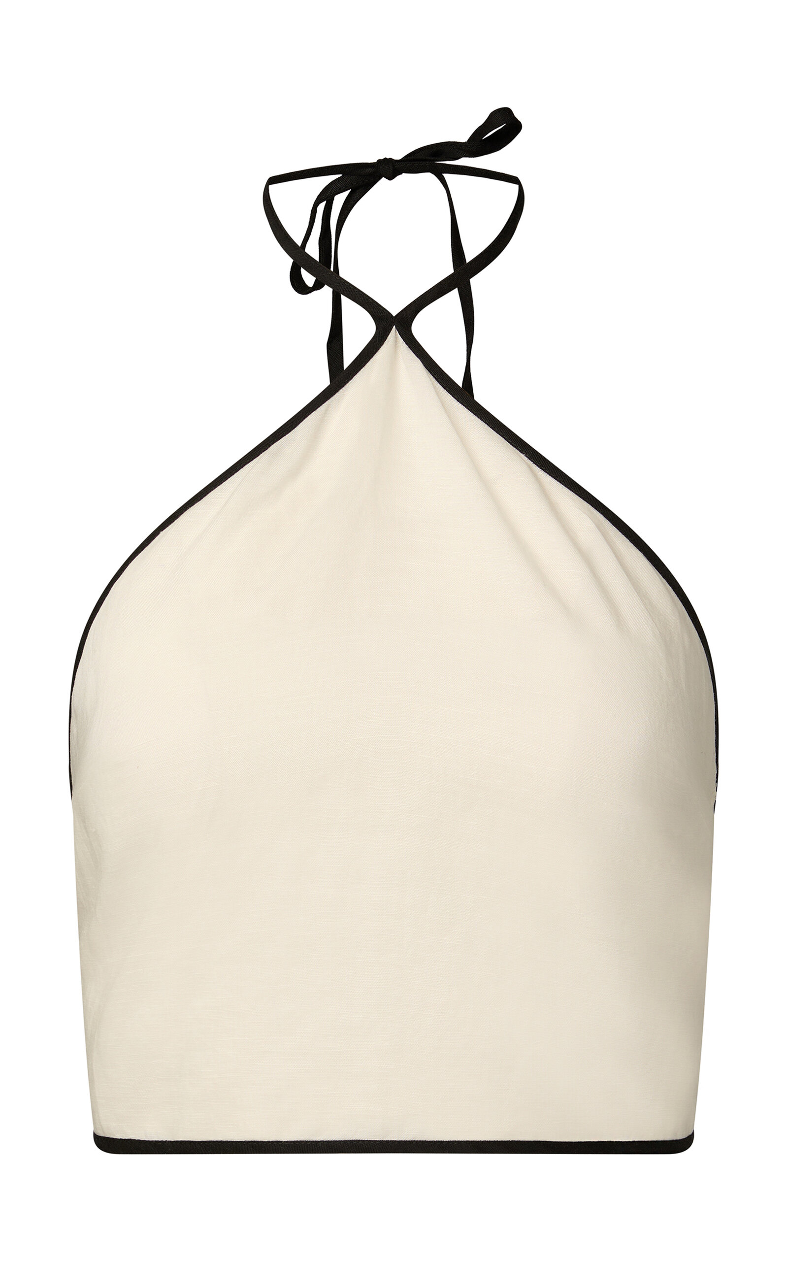 Onia Air Linen Cropped Halter Top