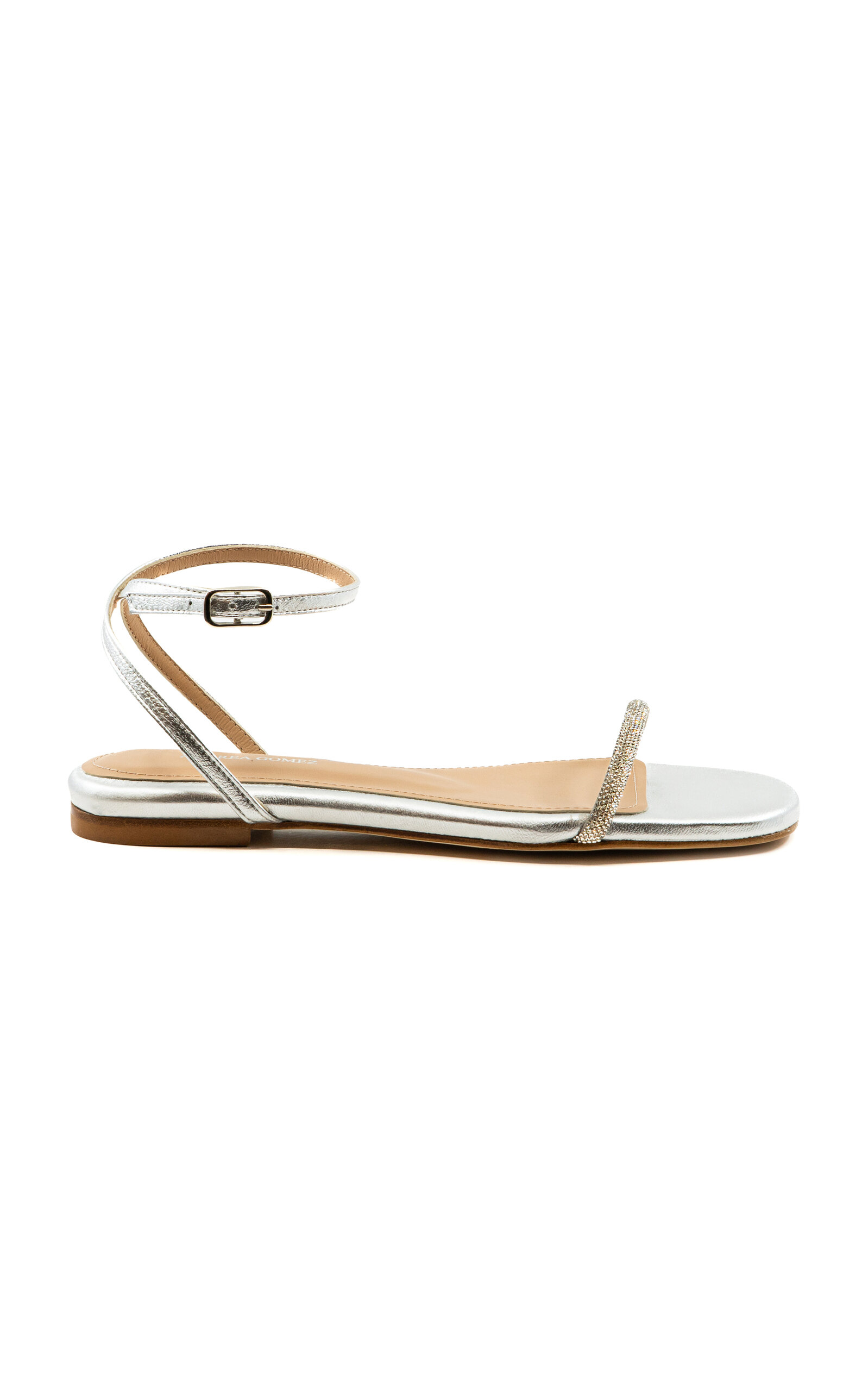 Andrea Gomez Brook Crystal Metallic-Leather Sandals - Gold - IT 36.5