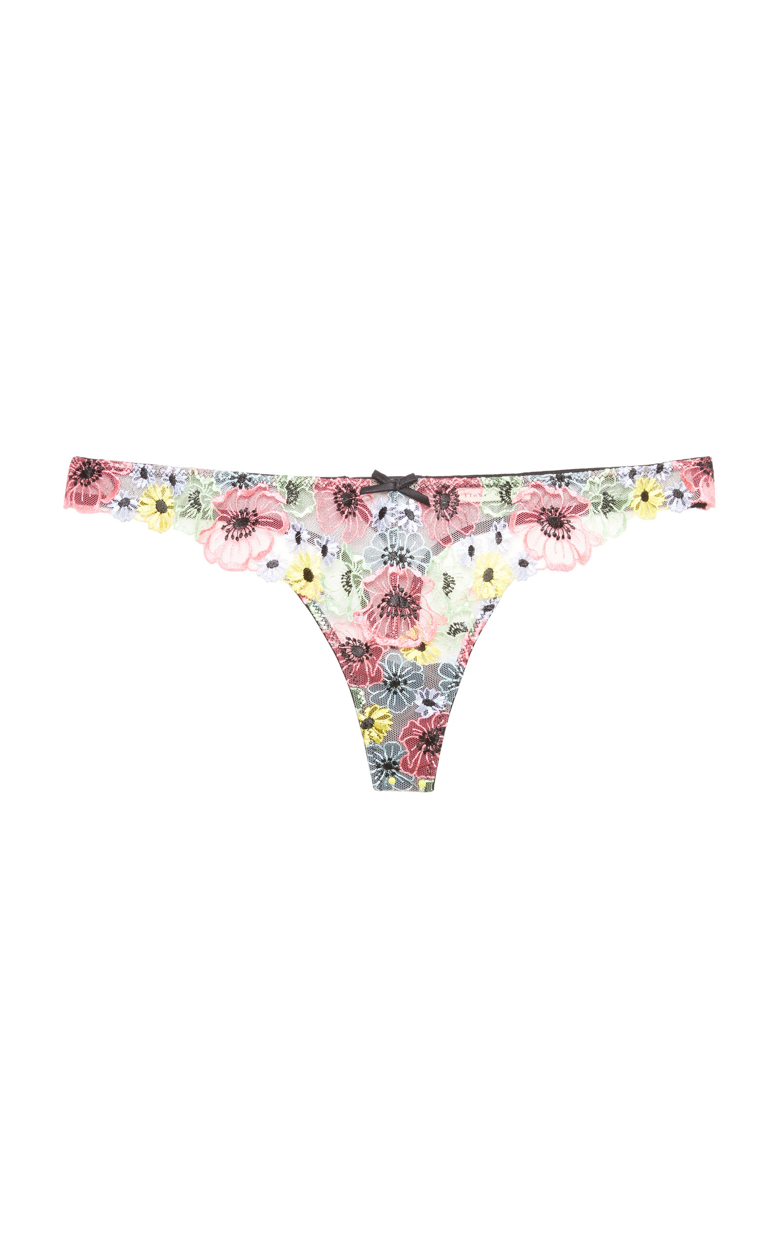 Fleur du Mal Azalea Embroidered Thong