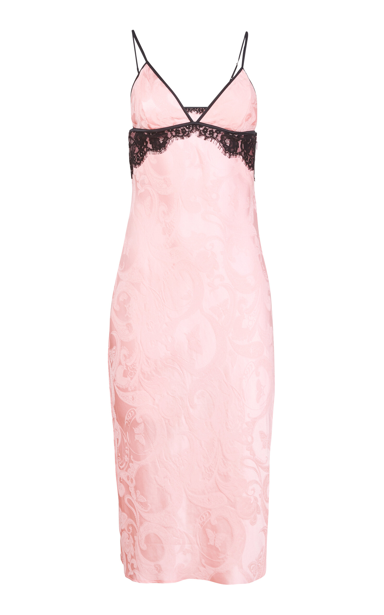 Fleur du Mal Lace-Trimmed Silk Slip Dress