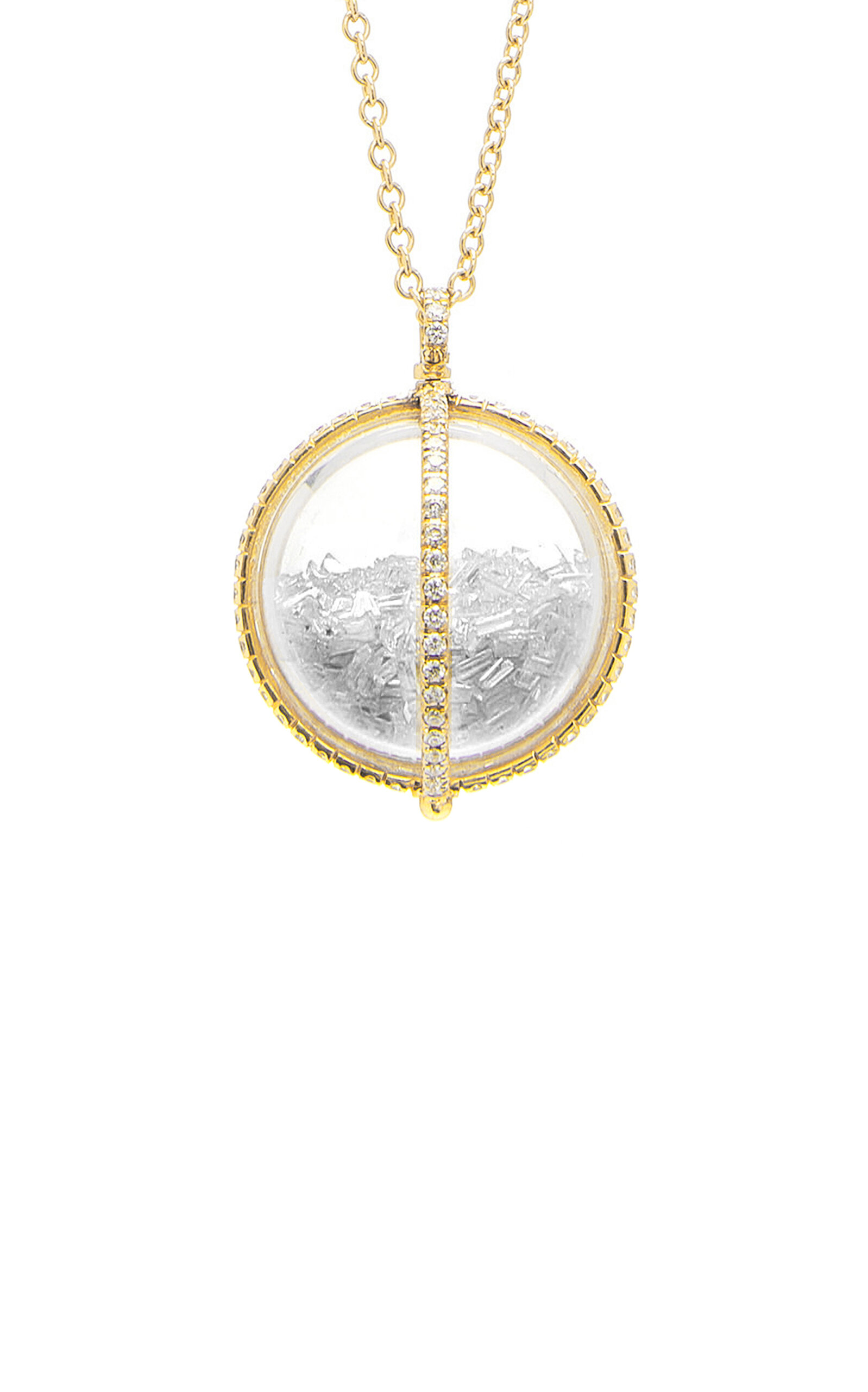 Globe 18K Yellow Gold Diamond Shaker Necklace