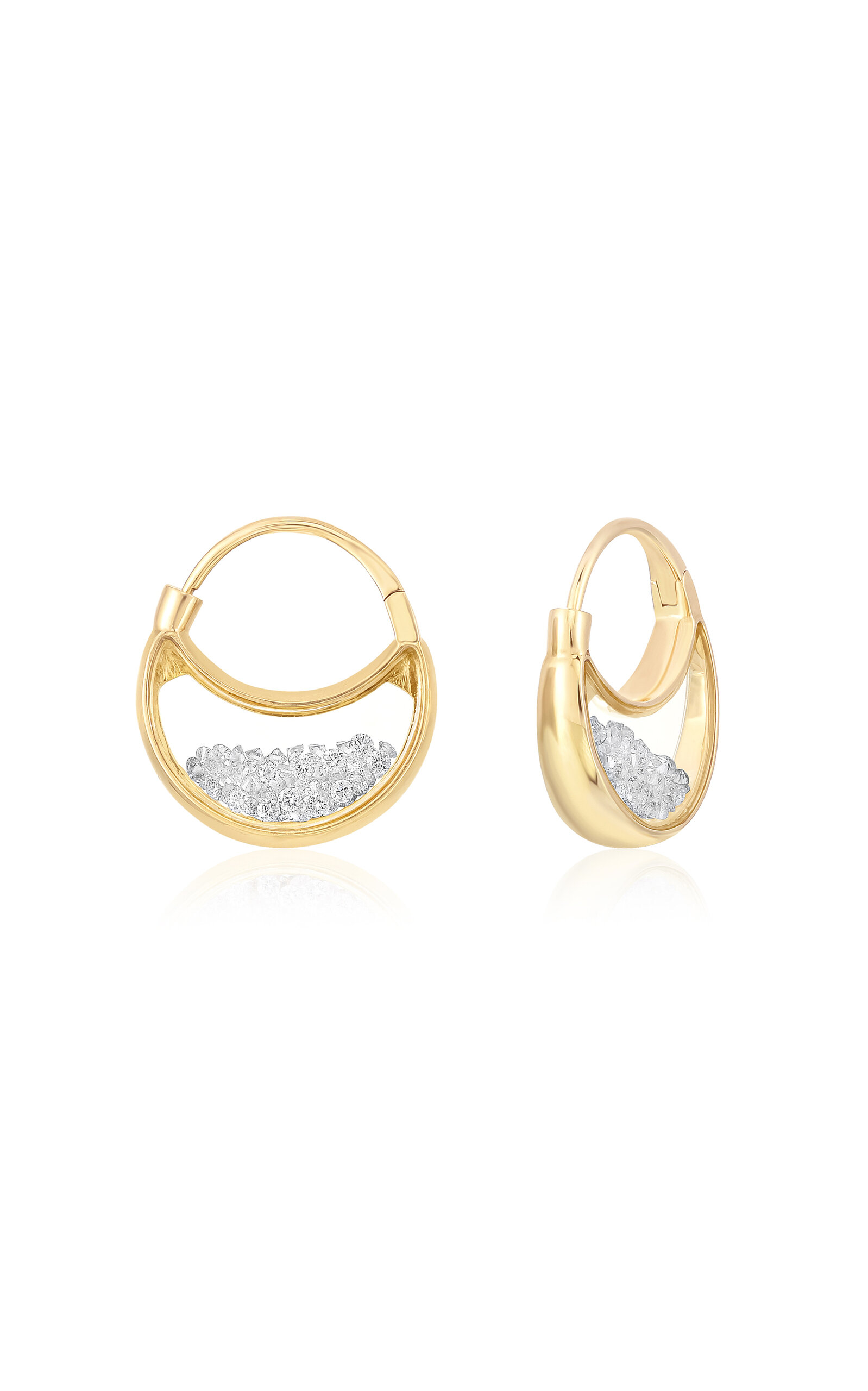 Petite Purses 18K Yellow Gold Diamond Shaker Earrings