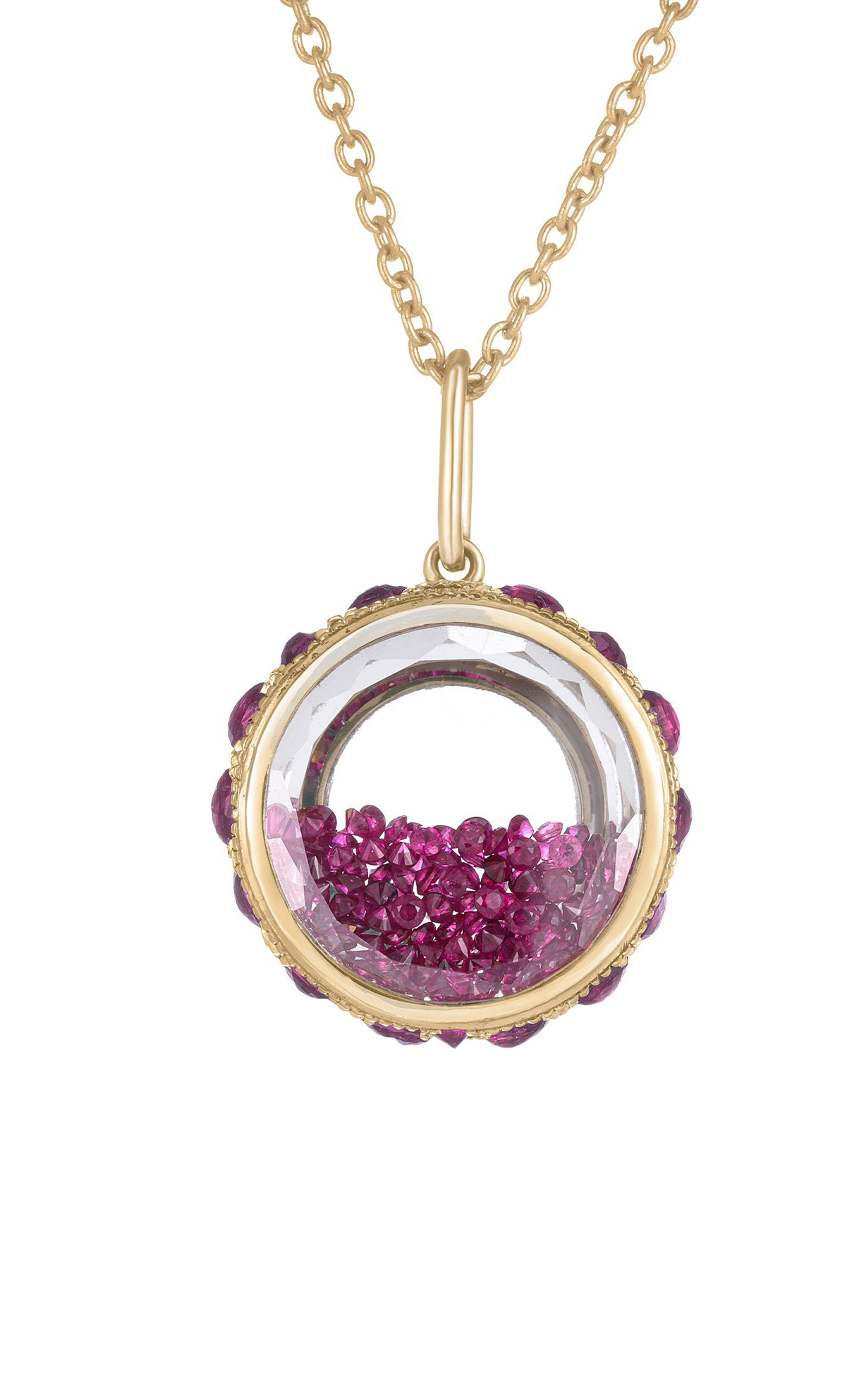 New Core 18K Yellow Gold; Ruby; Sapphire Necklace