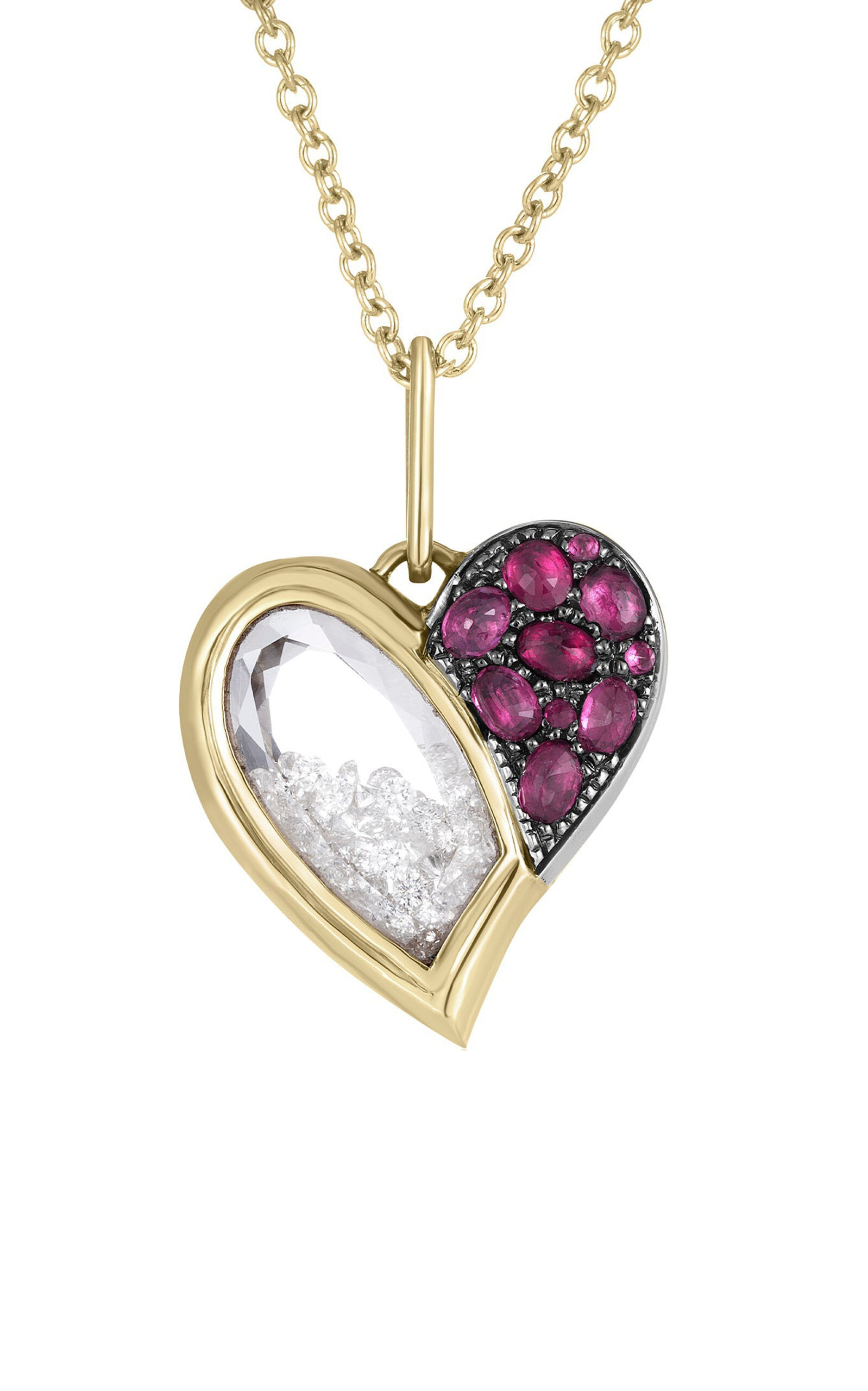 18K Yellow Gold; Ruby; And Diamond Necklace