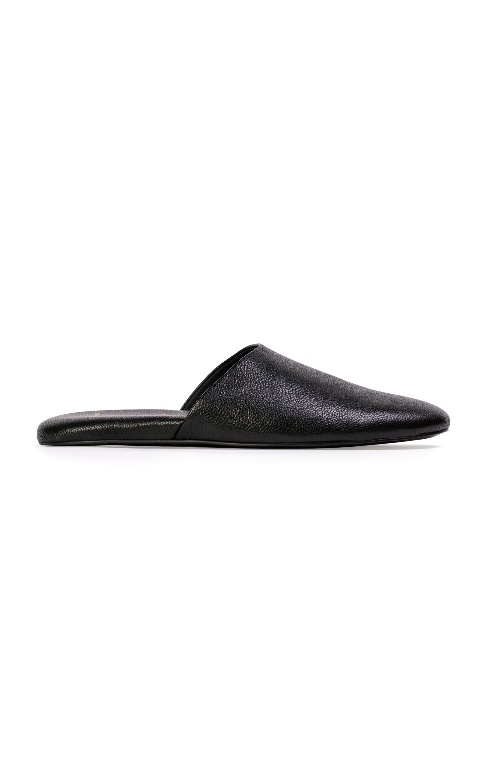Black Suede Studio Shiloh Leather Slippers