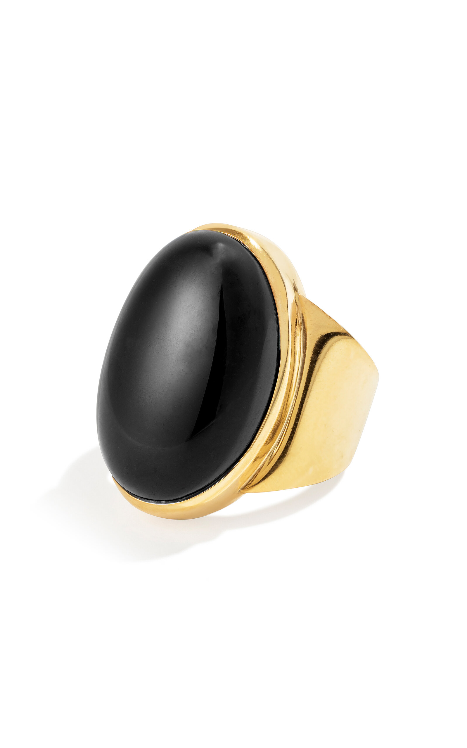 Renato Cipullo Forza 18K Yellow Gold Onyx Ring - Black - US 4.5 - Moda Operandi