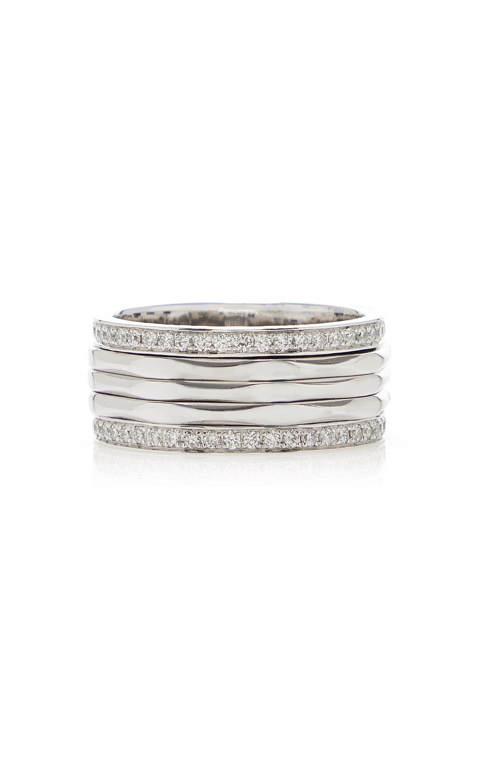B.p. De Silva Jewellers Horizon Continum 18k White Gold Diamond Spinner Ring In White