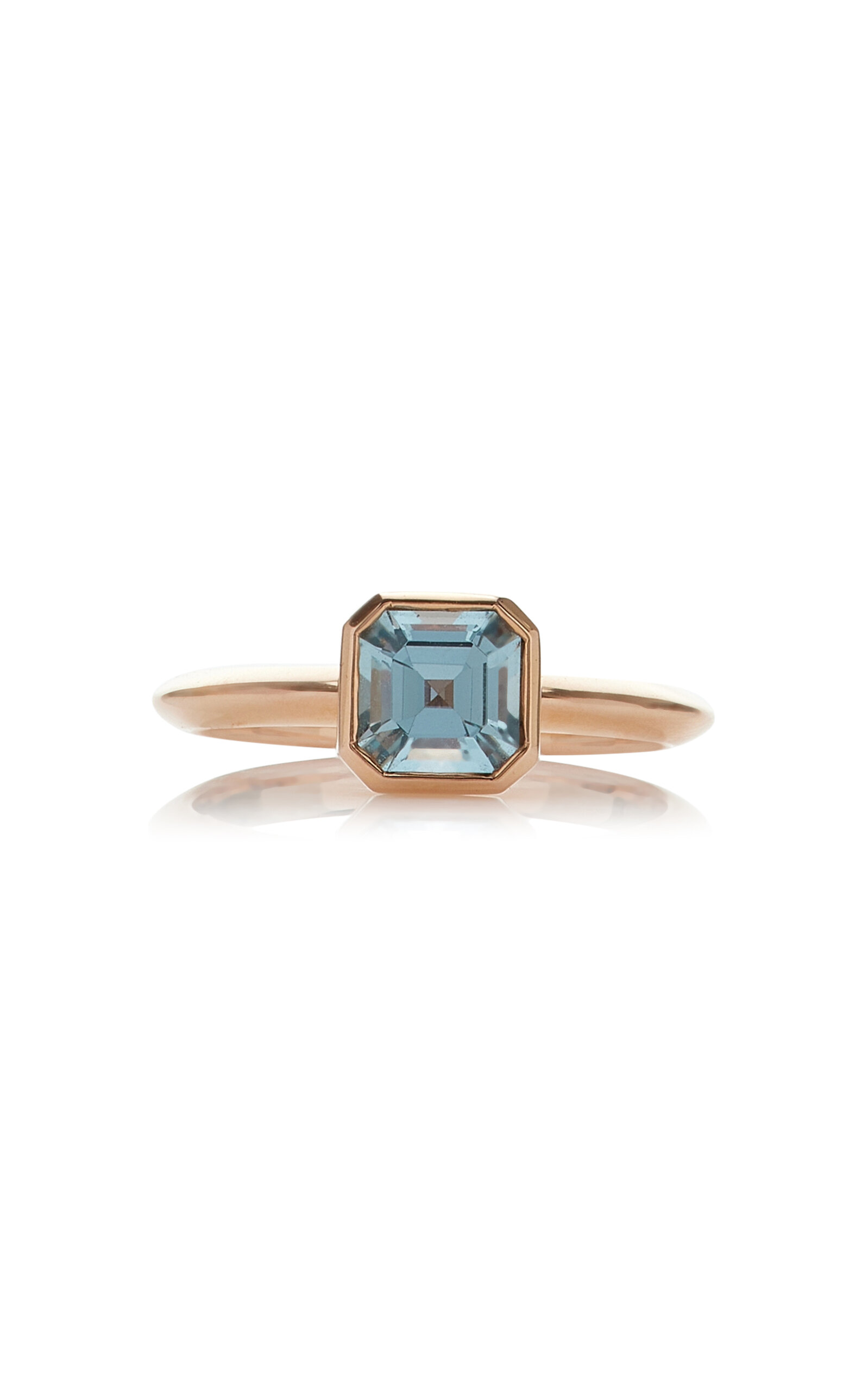 18K Rose Gold Aquamarine Ring