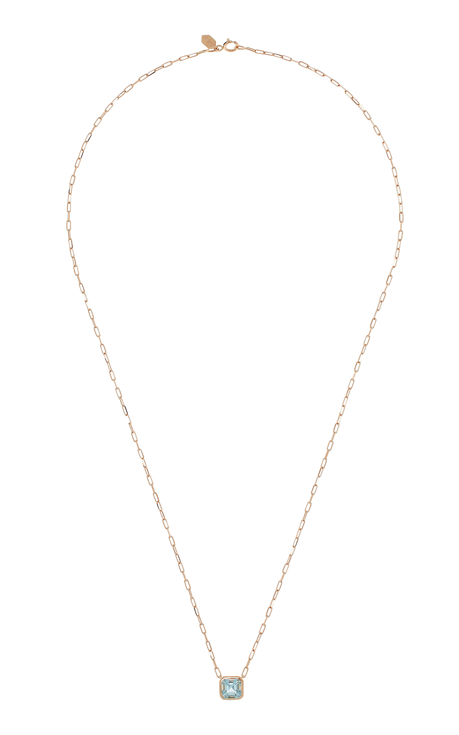 18K Rose Gold Aquamarine Necklace