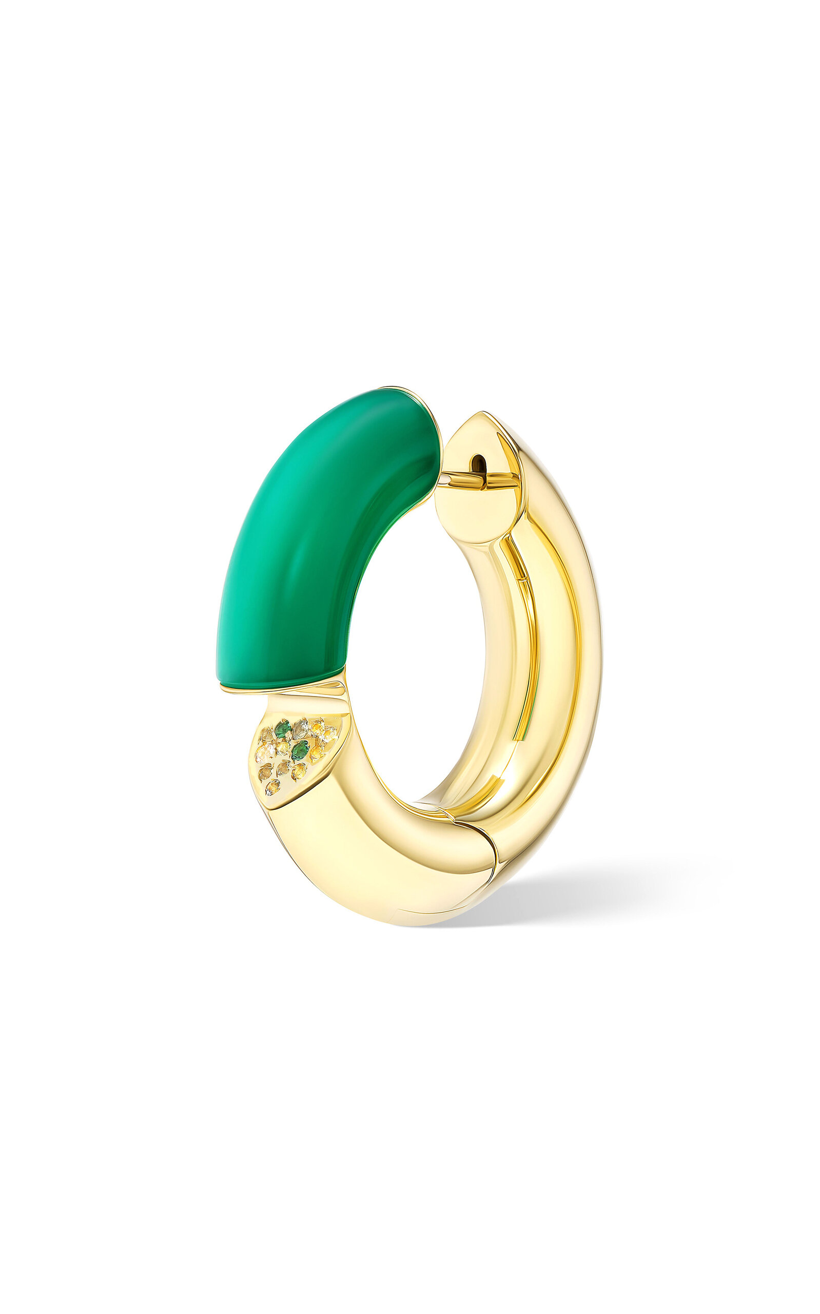 Tabayer Oera 18K Yellow Gold Agate Earrings - Green - OS - Moda Operandi