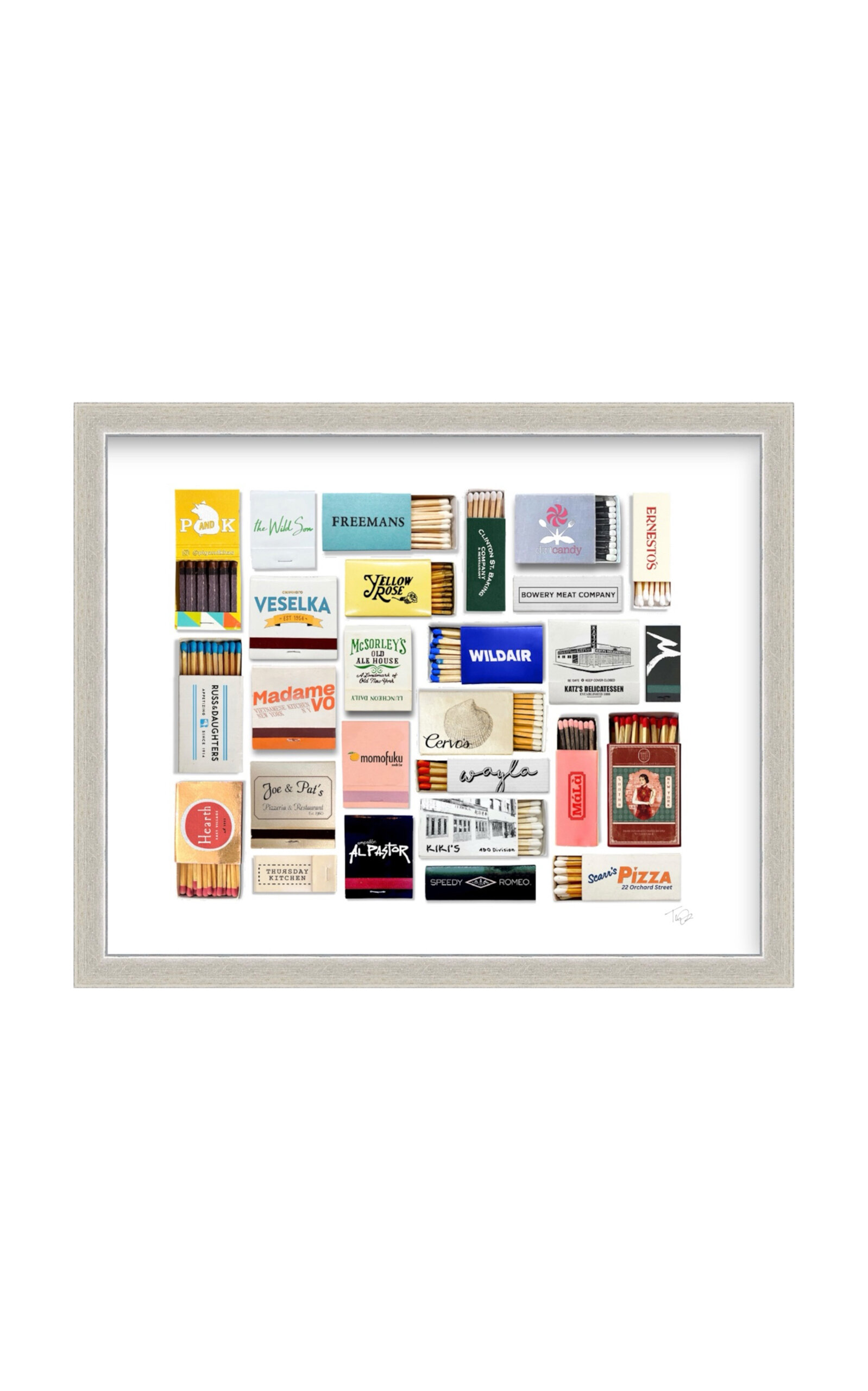 Meet Your Matches Lower East Side Matchbook Print - Silver