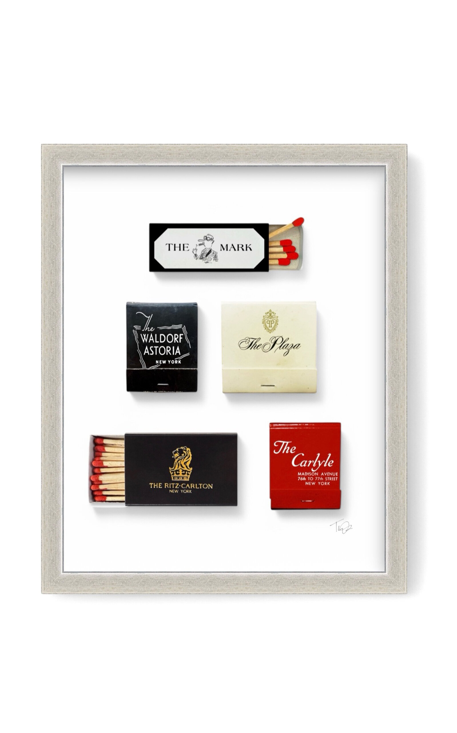 Meet Your Matches New York Hotels Matchbook Print  - Silver