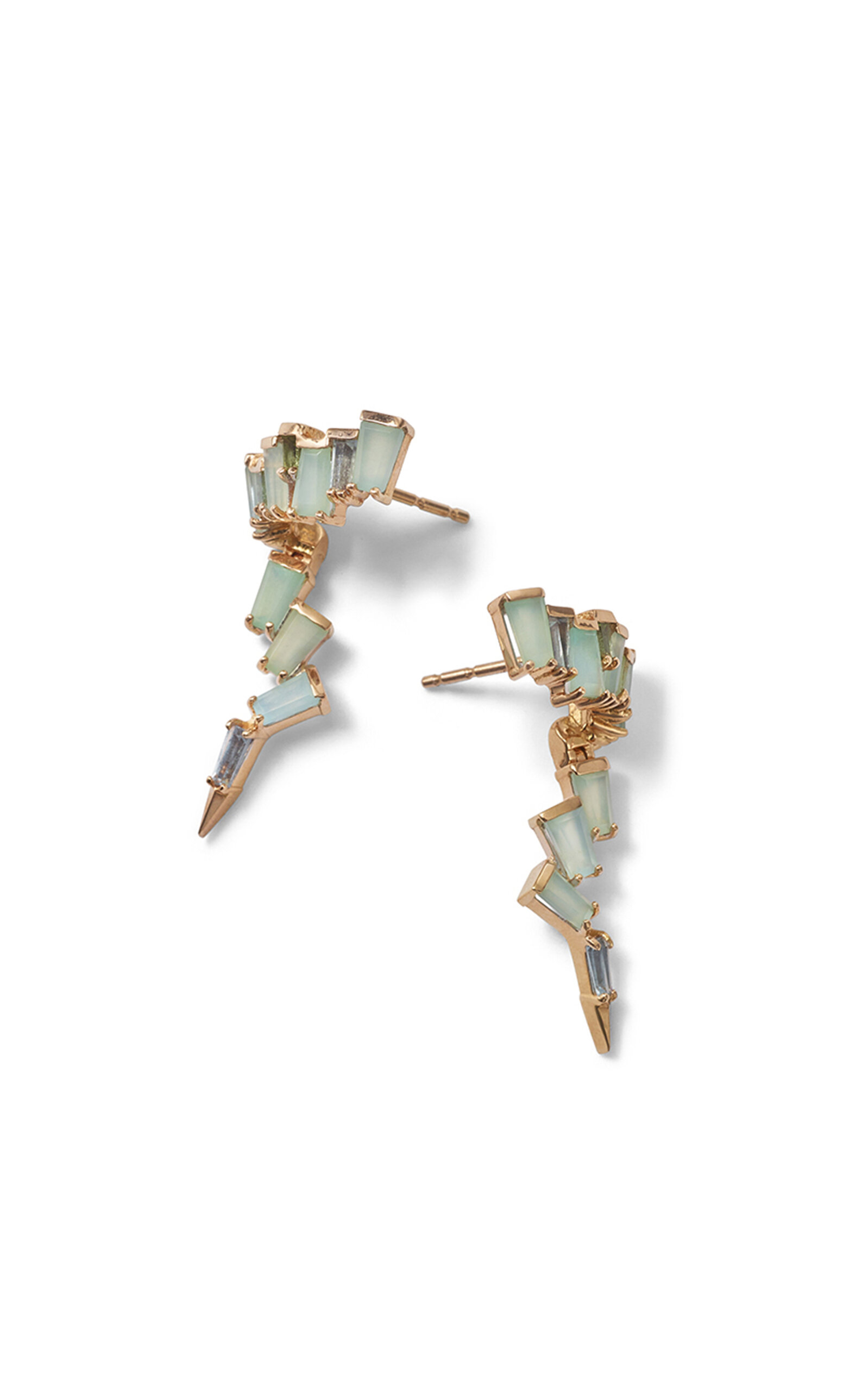 Nak Armstrong Mini Ear Lasso 20K Rose Gold Opal Earrings - Blue - OS - Moda Operandi