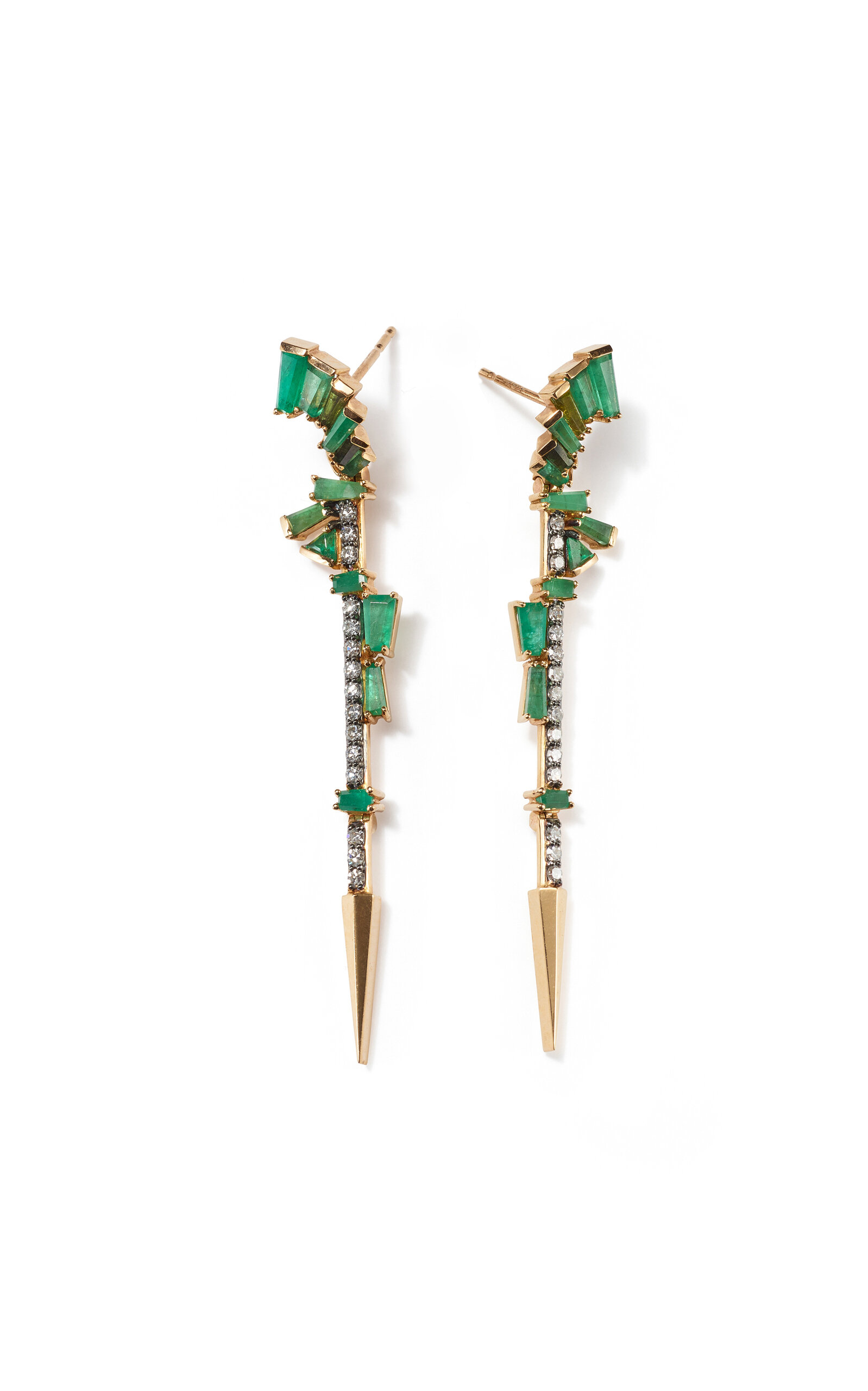 Nak Armstrong 20K Rose Gold Filly Earrings - Green - OS - Moda Operandi