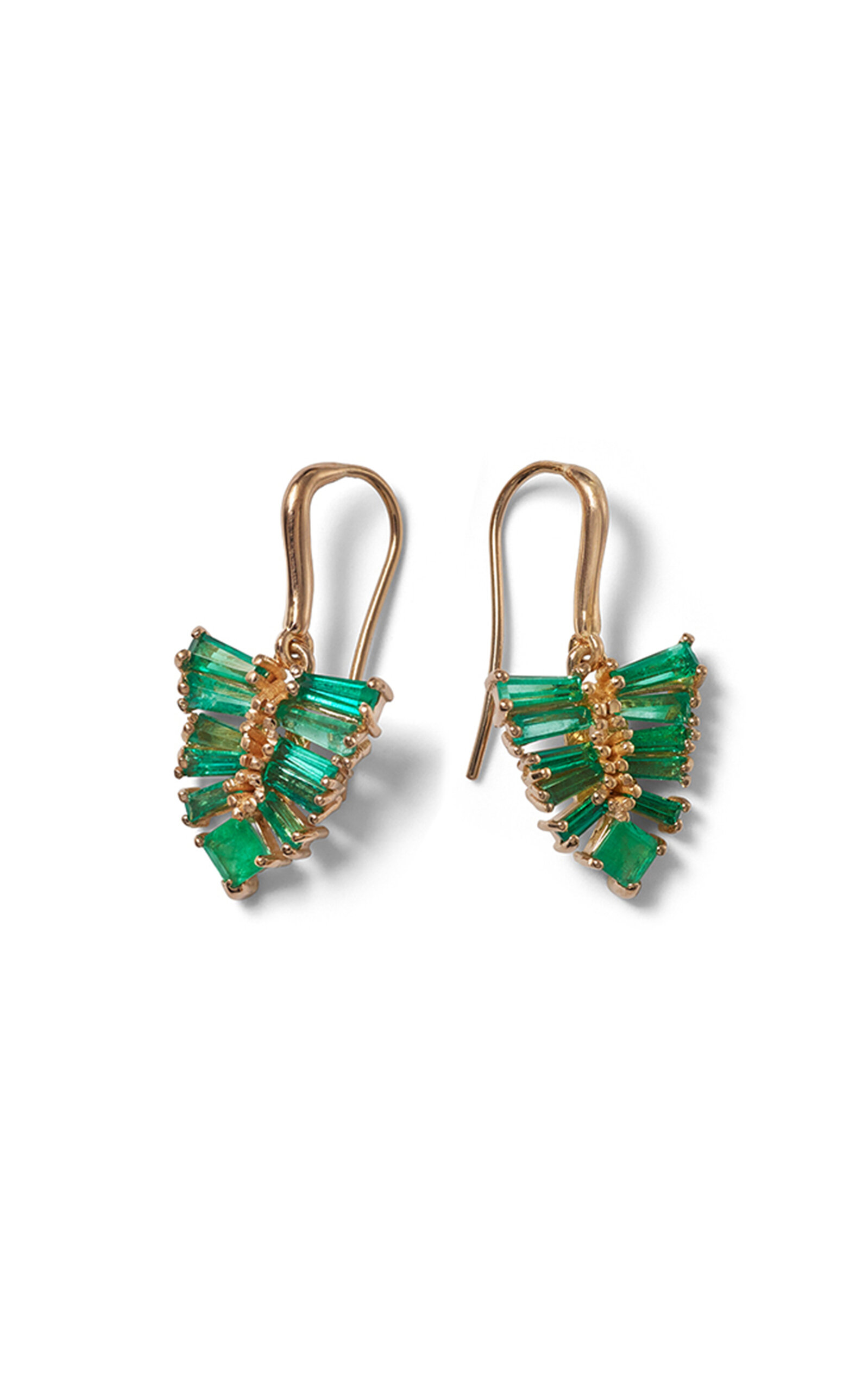 Nak Armstrong 20k Rose Gold Small Leaf Earrings - Green - OS - Moda Operandi