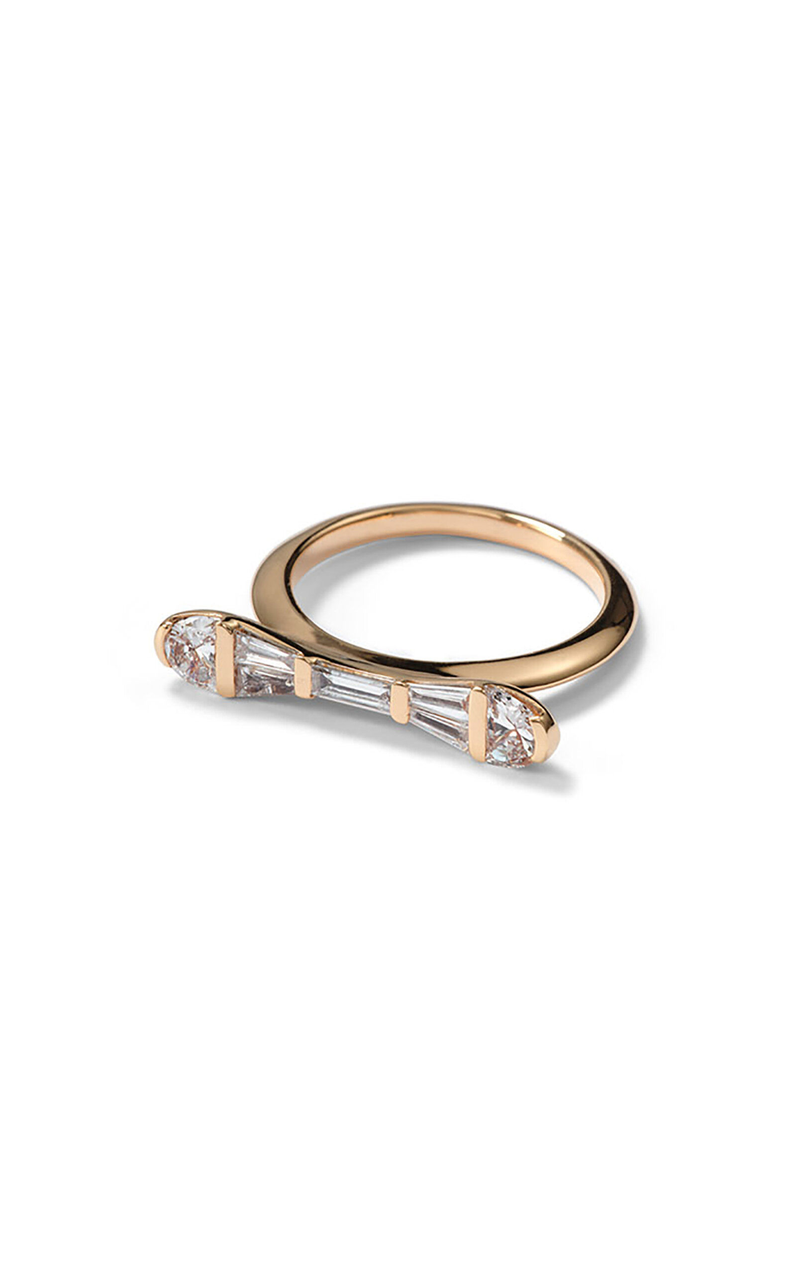 Nak Armstrong 20k Rose Gold Baton Ring - White - US 6.5 - Moda Operandi