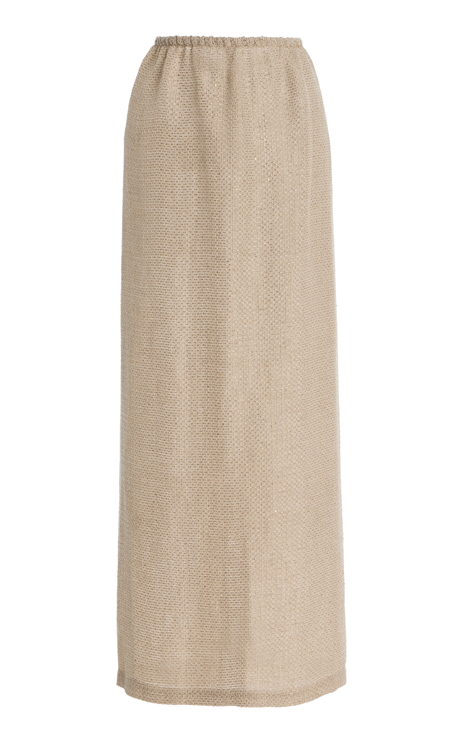 Leset Stella Sequined Linen-blend Maxi Skirt In Neutral