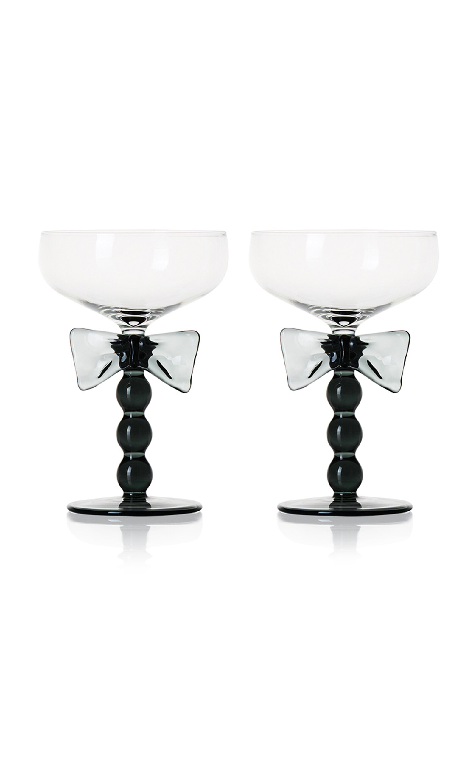 Maison Balzac 2 Black Bow Coupes In Multi
