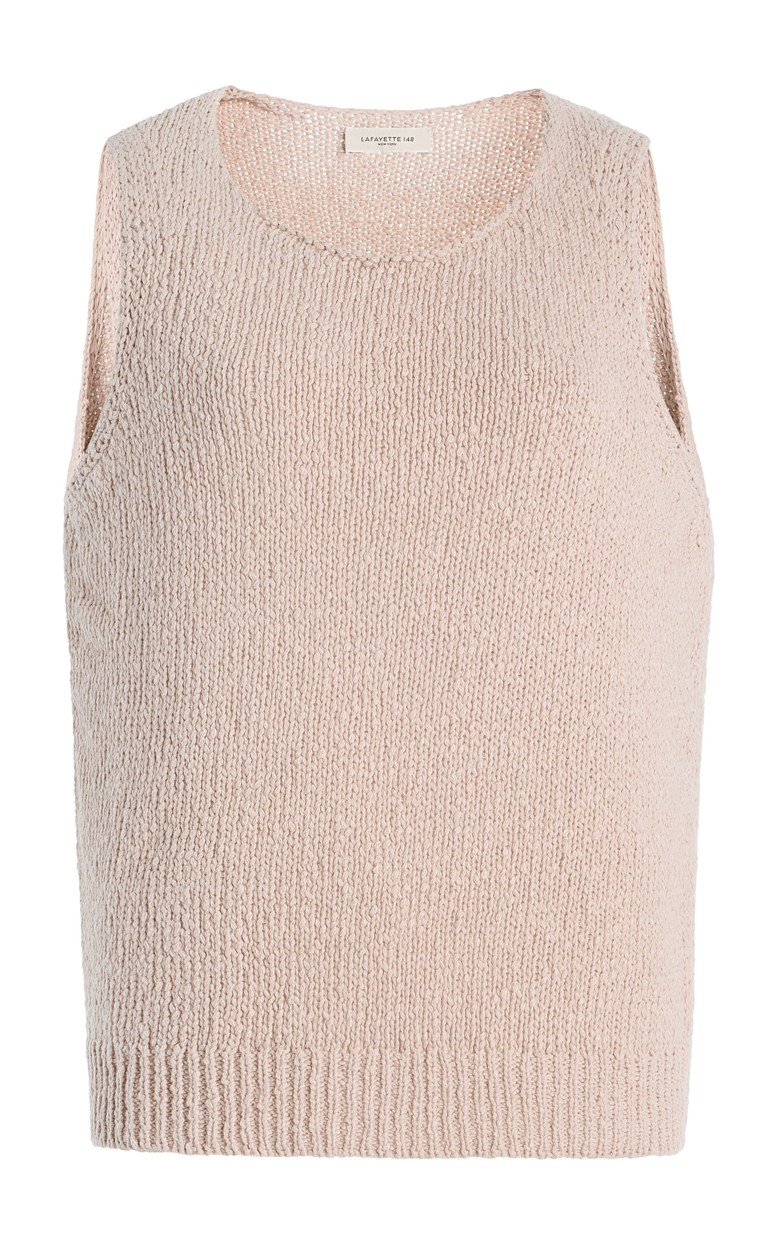 Lafayette 148 Slub Cotton Knit Tank Top - Off-White