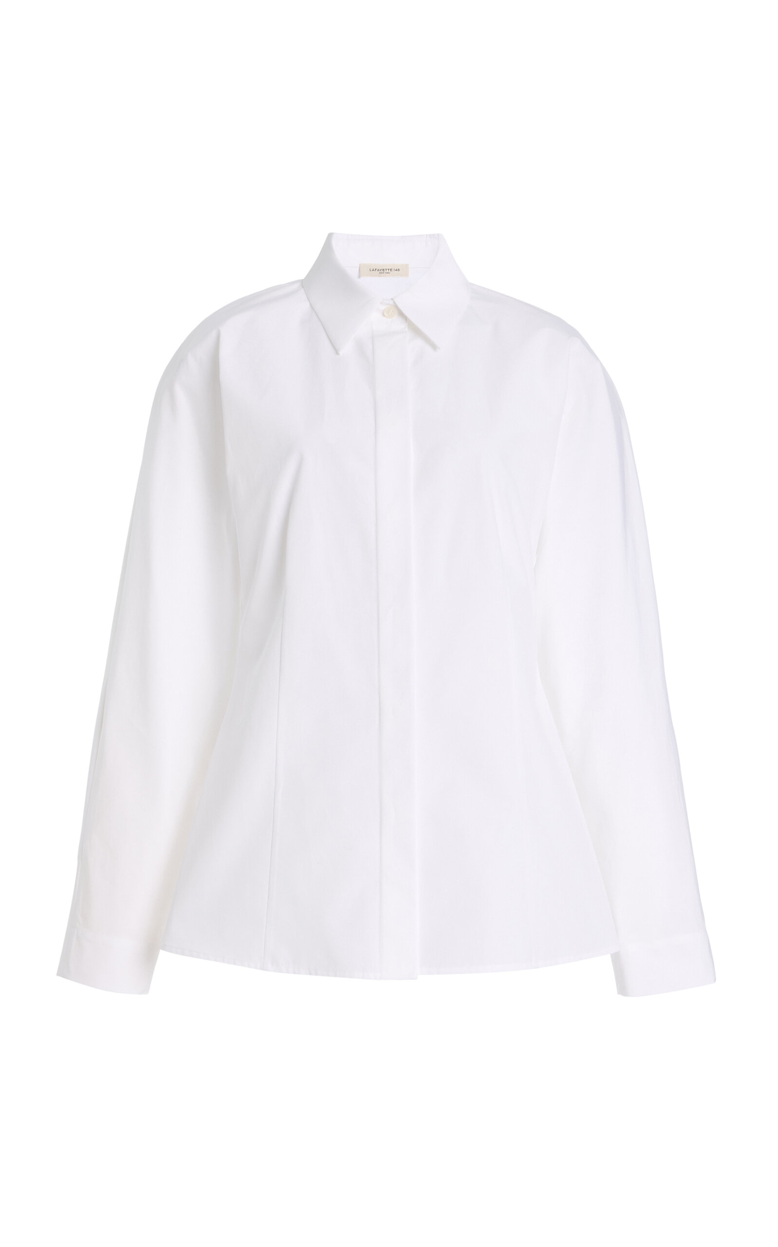 Lafayette 148 Bridgehampton Organic Cotton Poplin Shirt - White - Women's Clothing