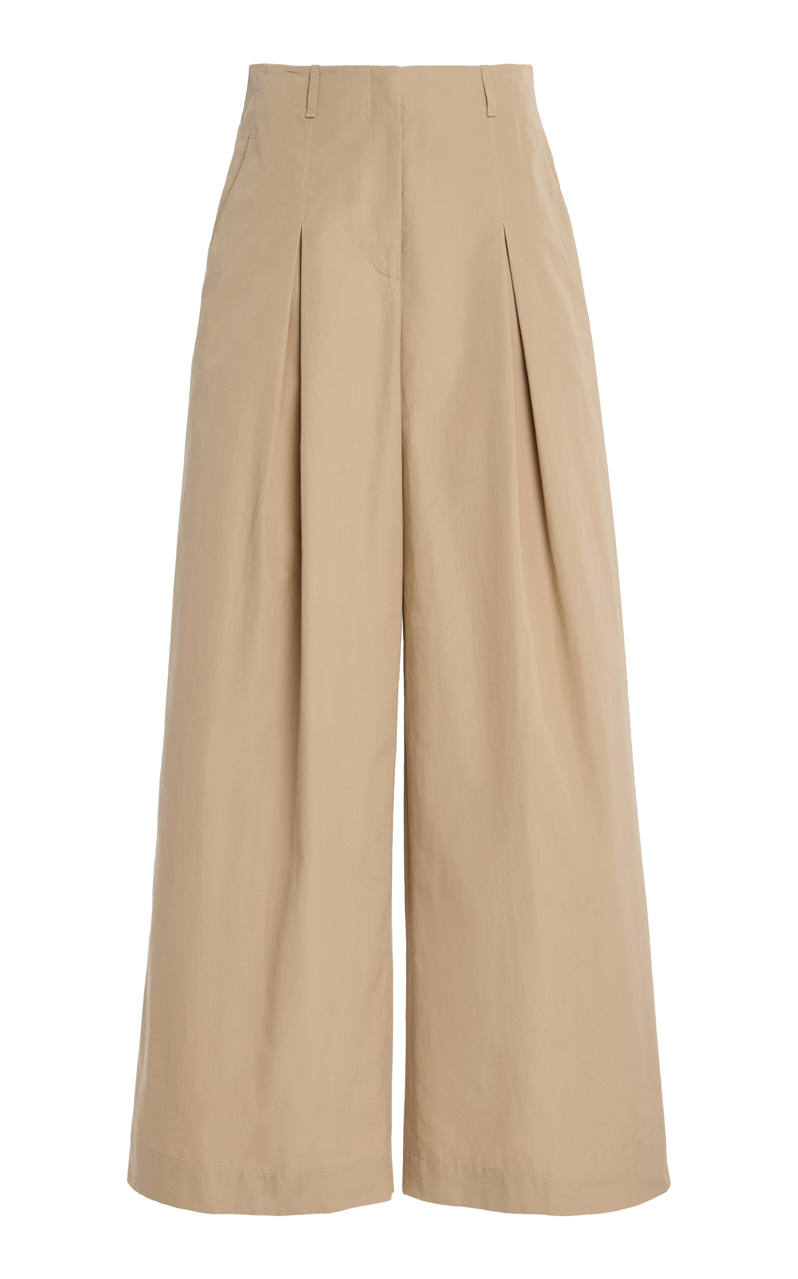 Lafayette 148 Warren Organic Cotton Poplin Wide-Leg Pants - Neutral