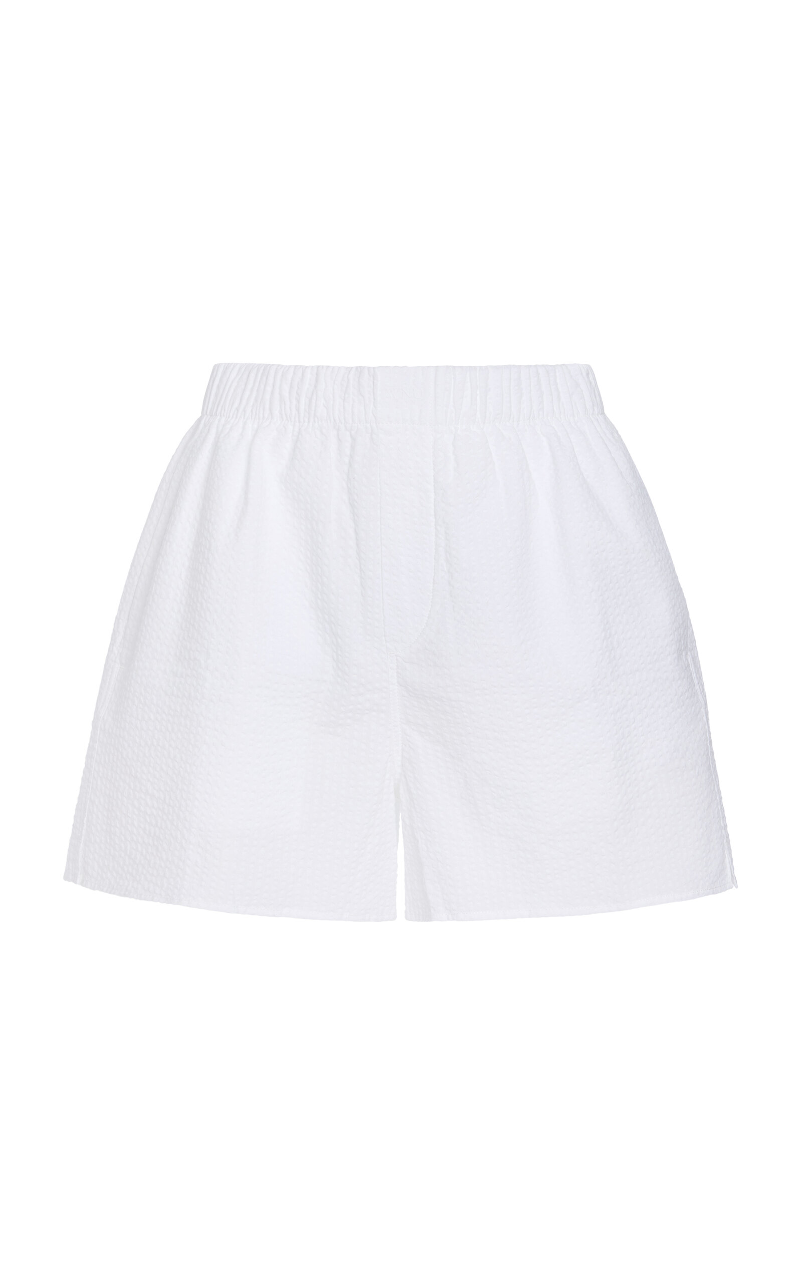 With Nothing Underneath The Boxer Cotton-Seersucker Shorts - White