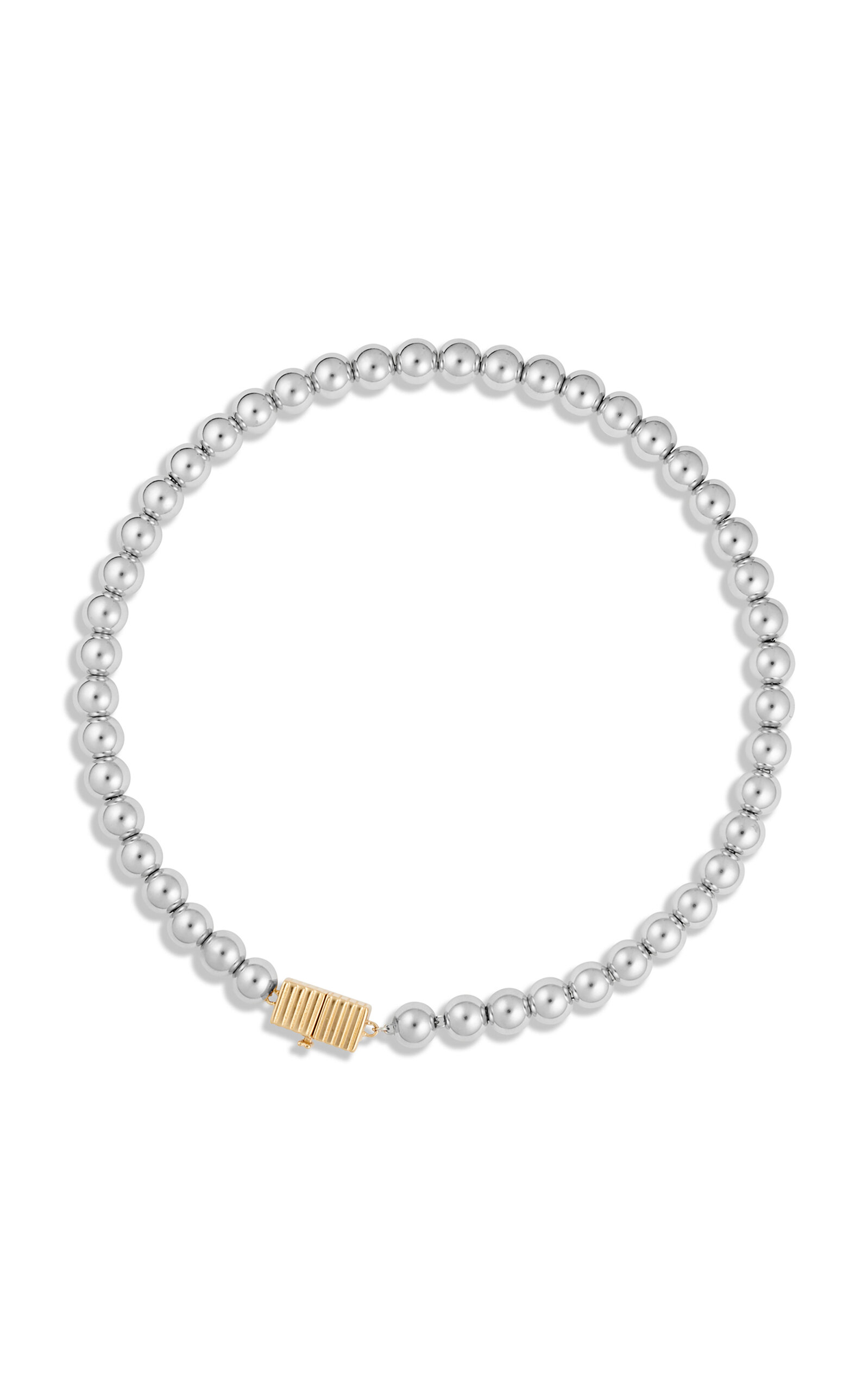 Kelly Rhodium-Plated Sterling Silver Beaded Necklace