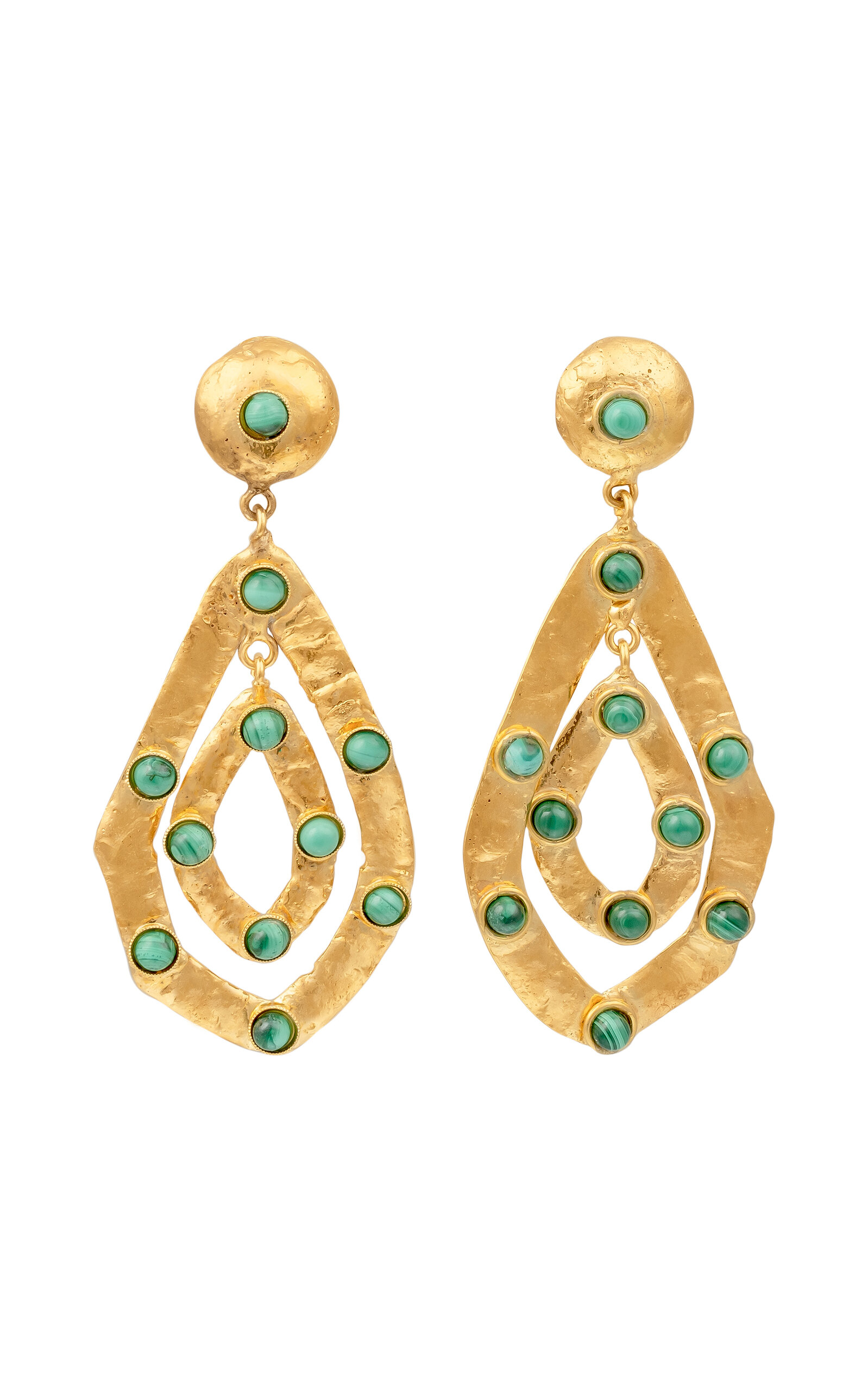 Sylvia Toledano 22kt Yellow Gold Plated Ava Earrings - Green - OS - Moda Operandi