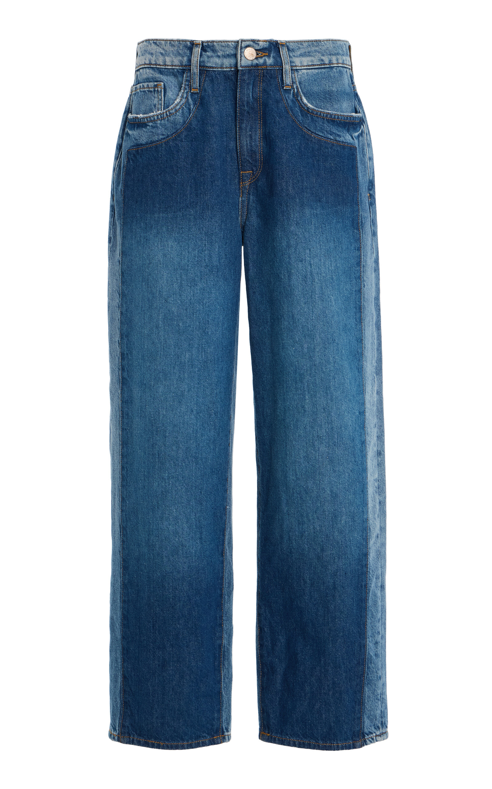 Triarchy Kelly Cropped Mid-Rise Straight Leg Jeans - Blue