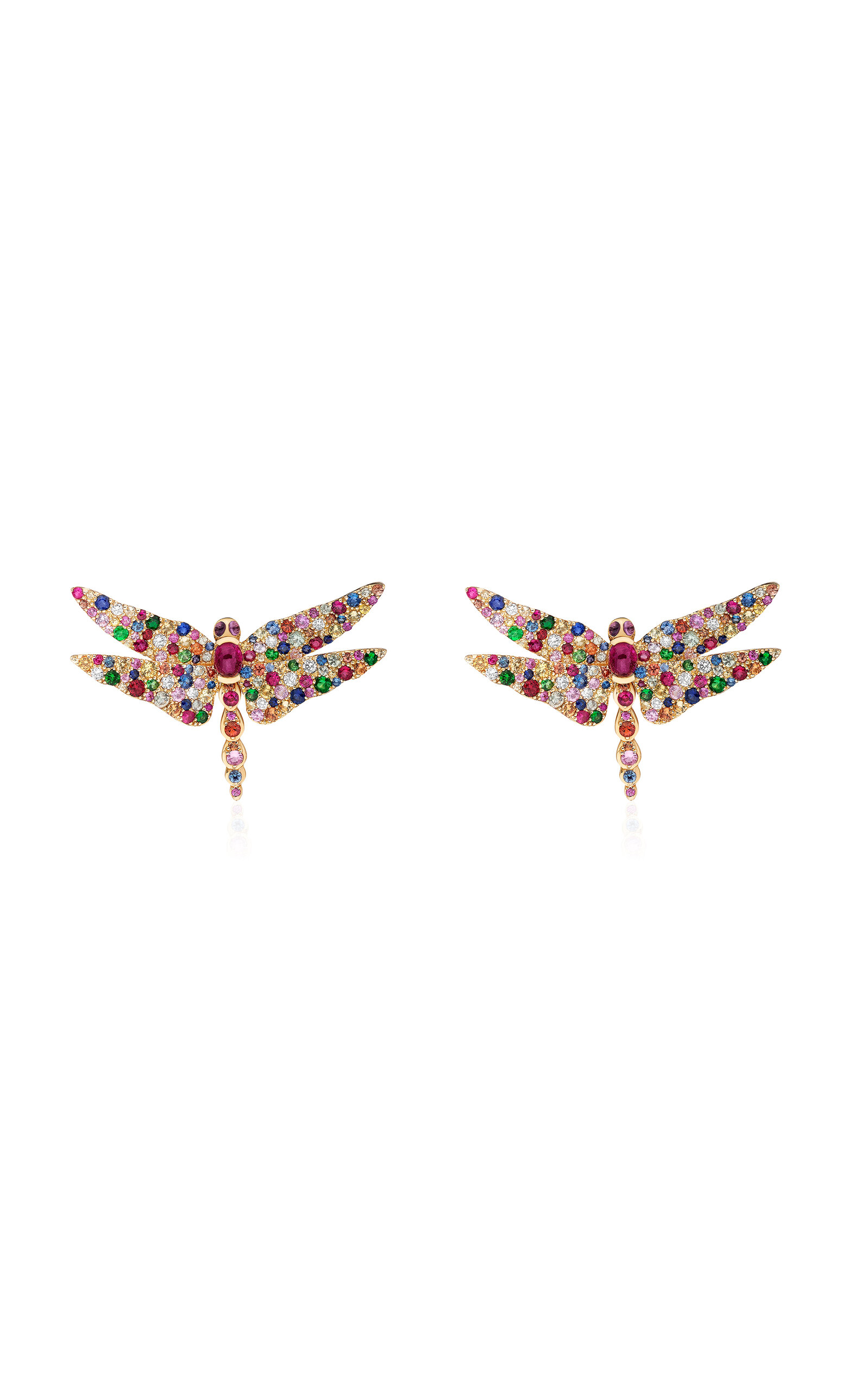 18K Yellow Gold Multi-Stone Earrings