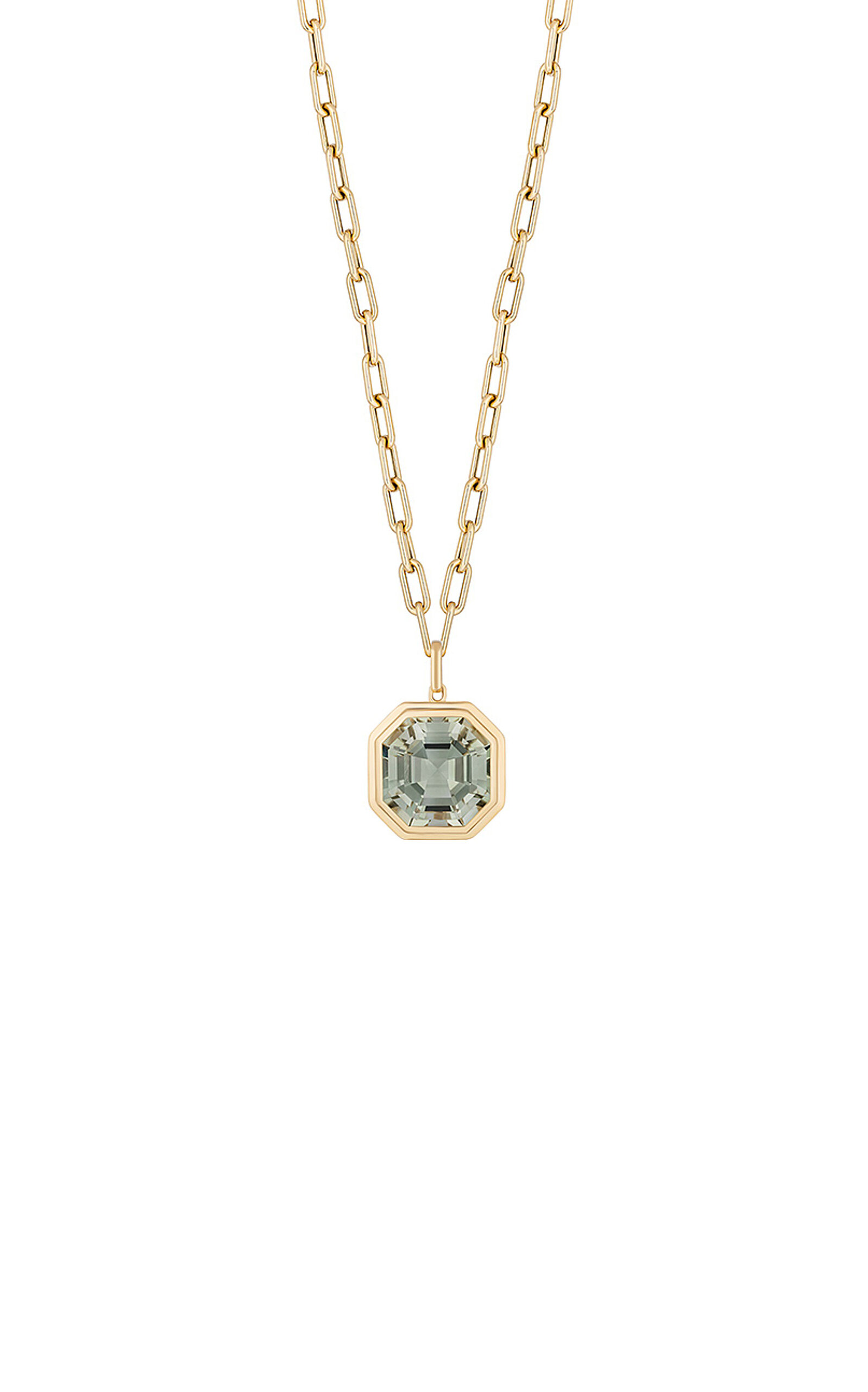 18K Yellow Gold Prasiolite Necklace