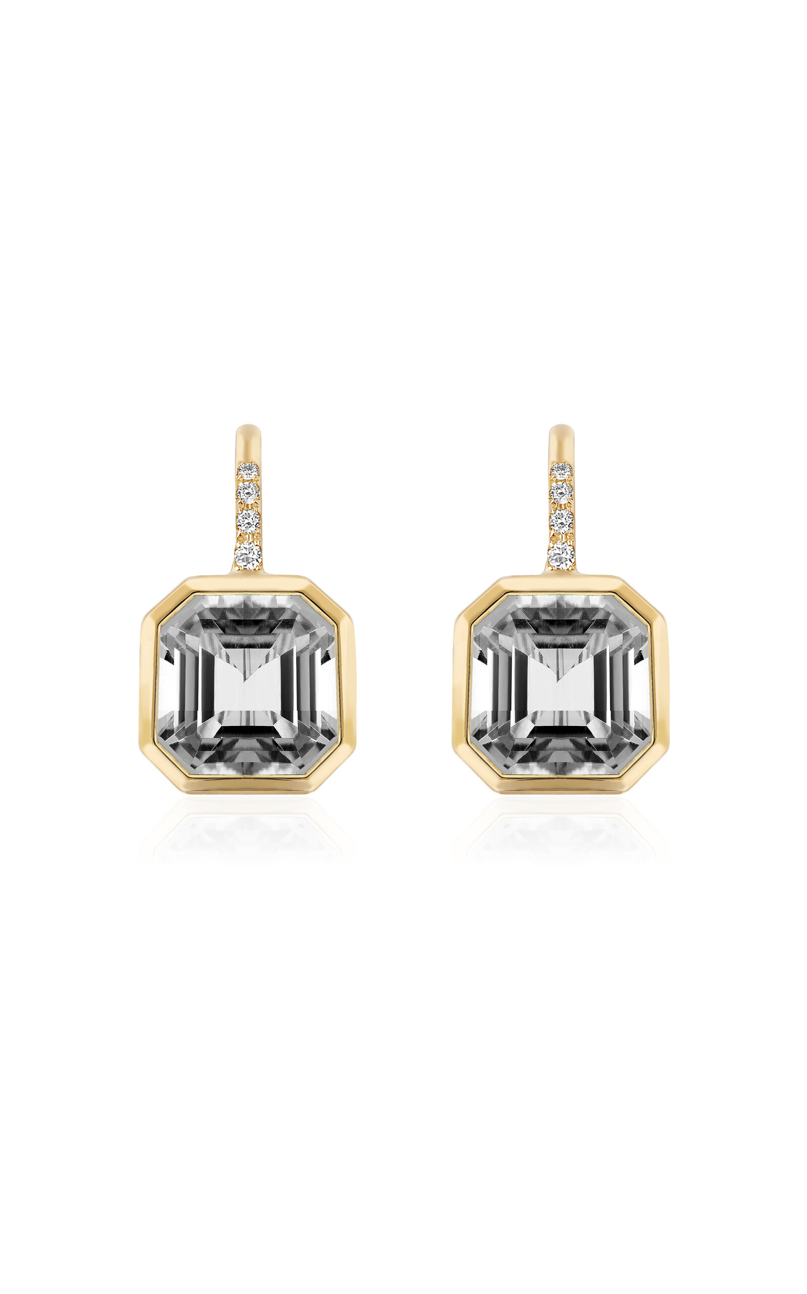 18K Yellow Gold Rock Crystal Earrings