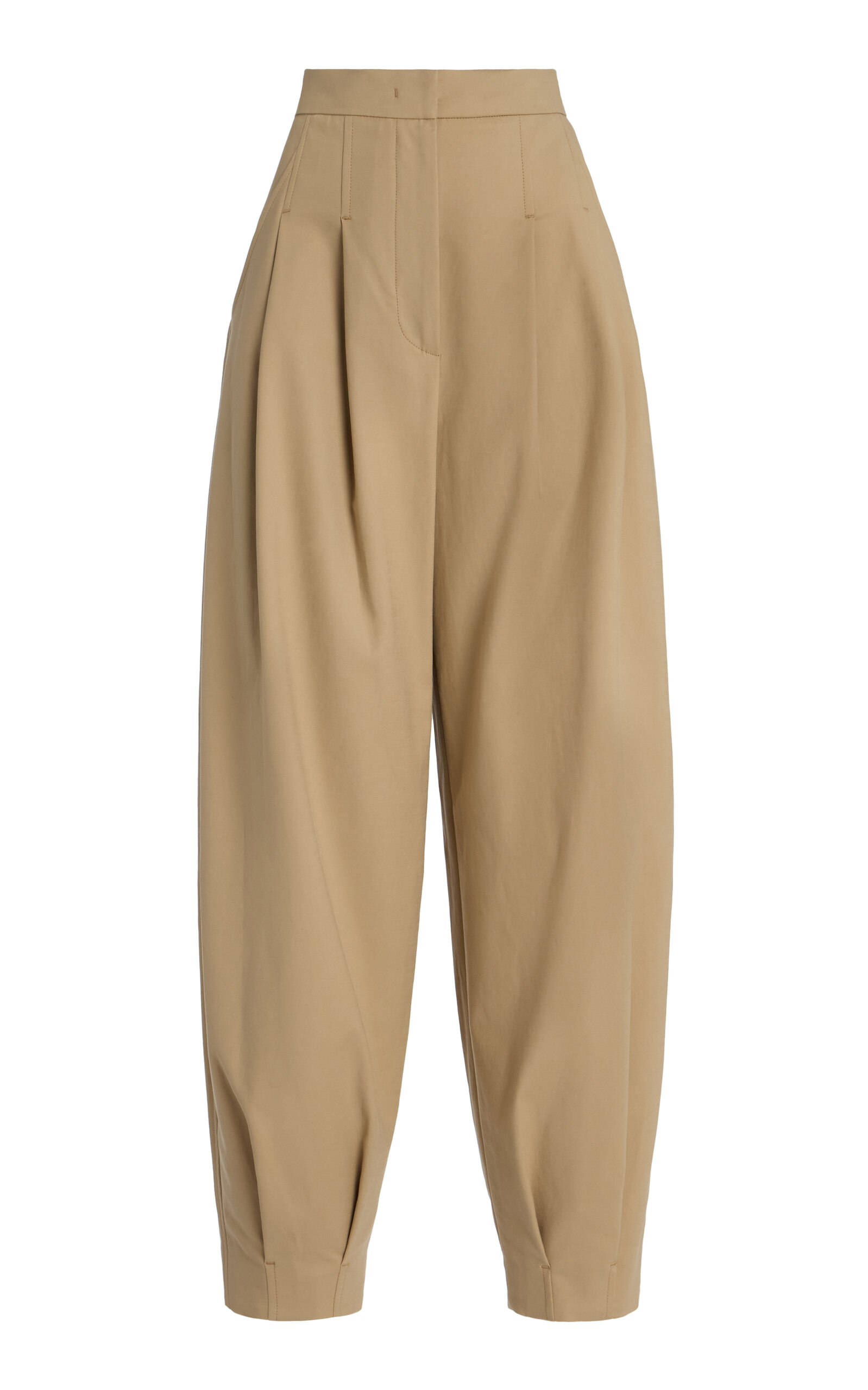 Max Mara Kabuki Stretch-Cotton Pants - Neutral