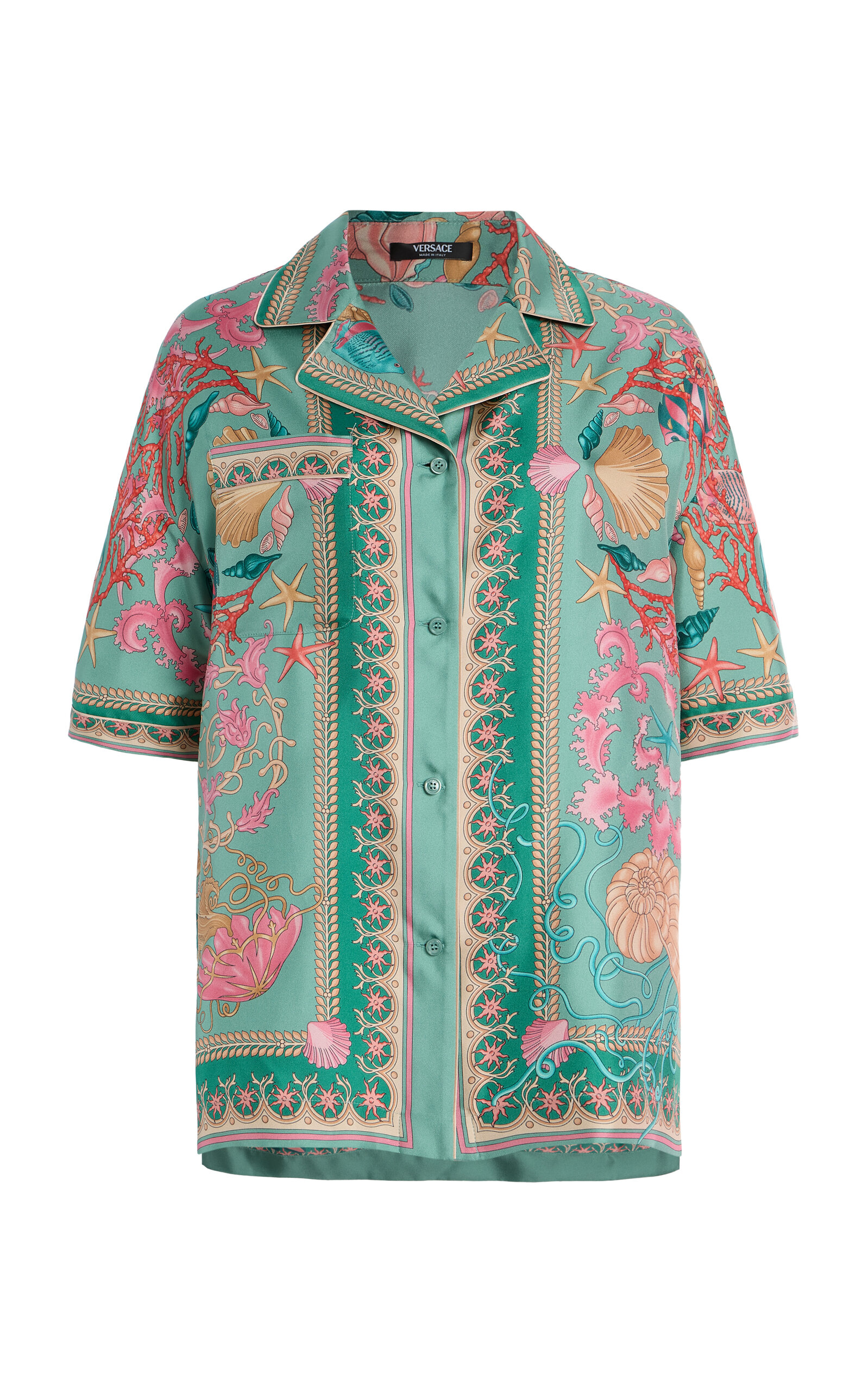 Versace La Vacanza Barocco-printed Silk Shirt