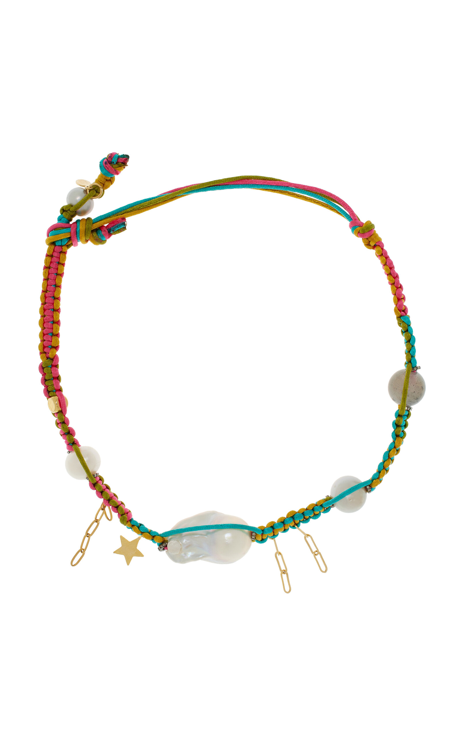 Neon Starry Sky 18K Yellow Gold Multi-Stone Necklace