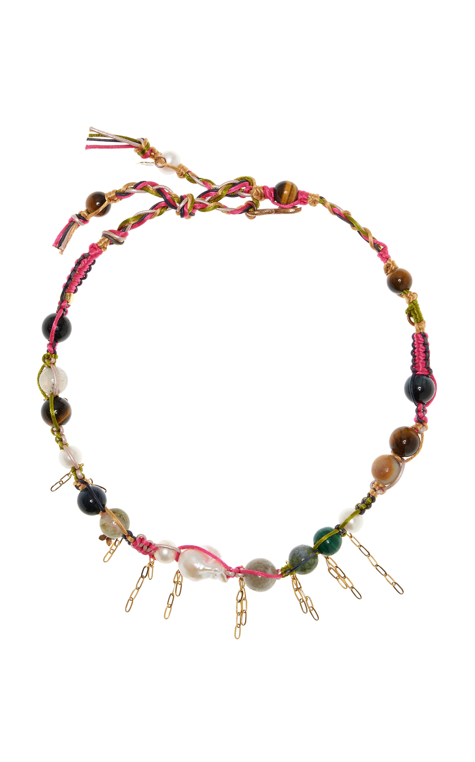 Tropical Mediterranean Sky Rocker 18K Yellow Gold Choker Necklace