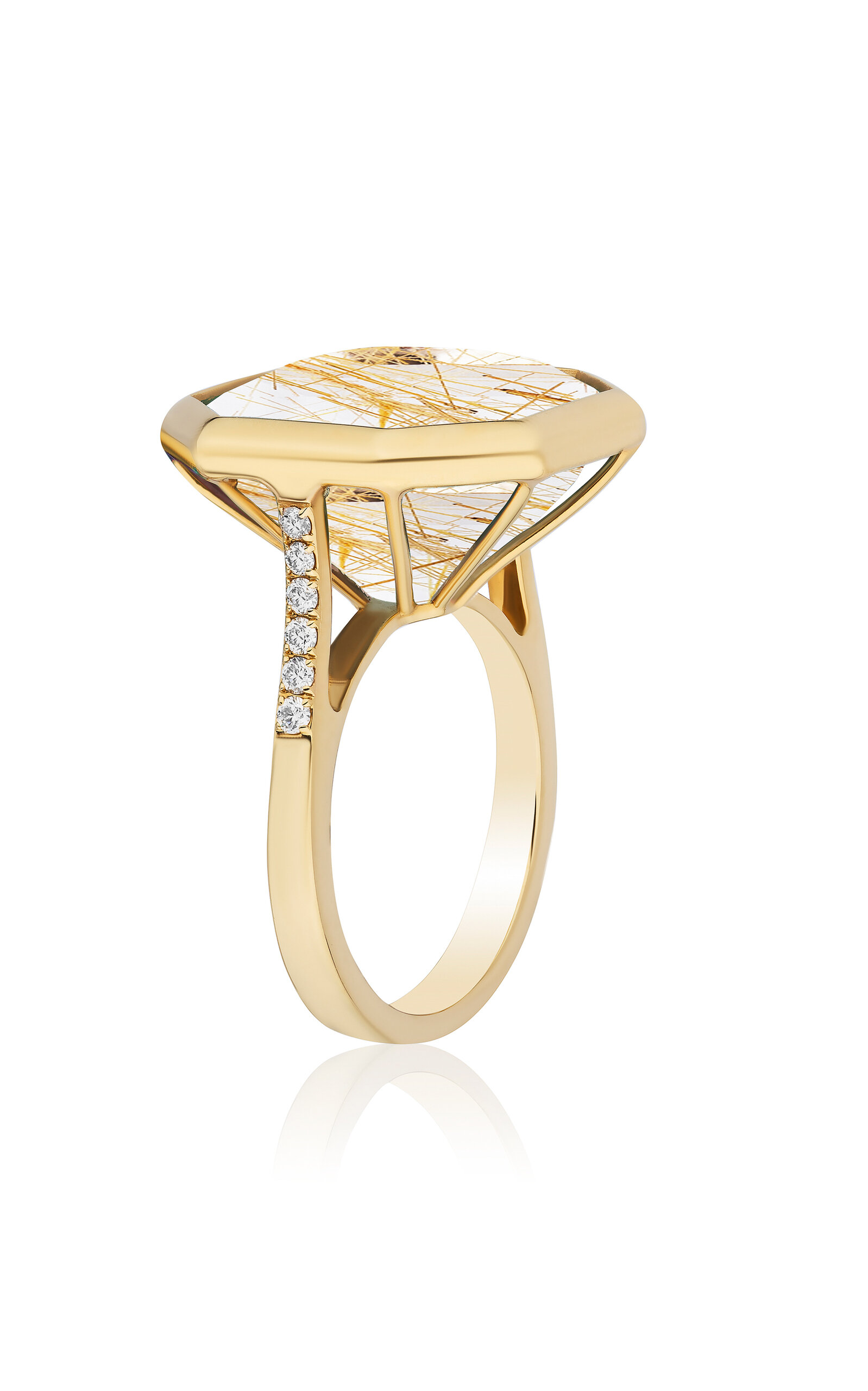 18K Yellow Gold Quartz Ring