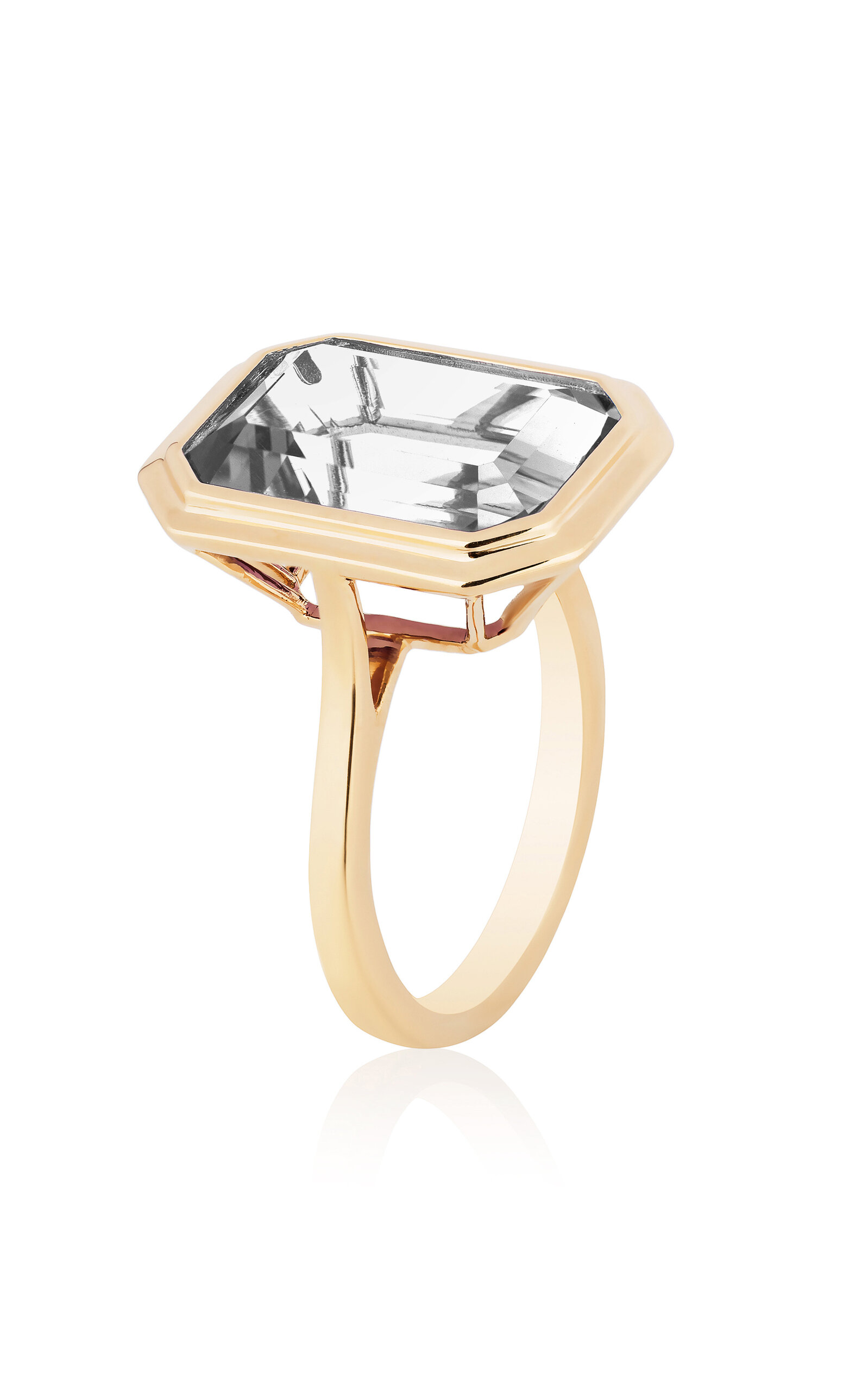 18K Yellow Gold Rock Crystal Ring