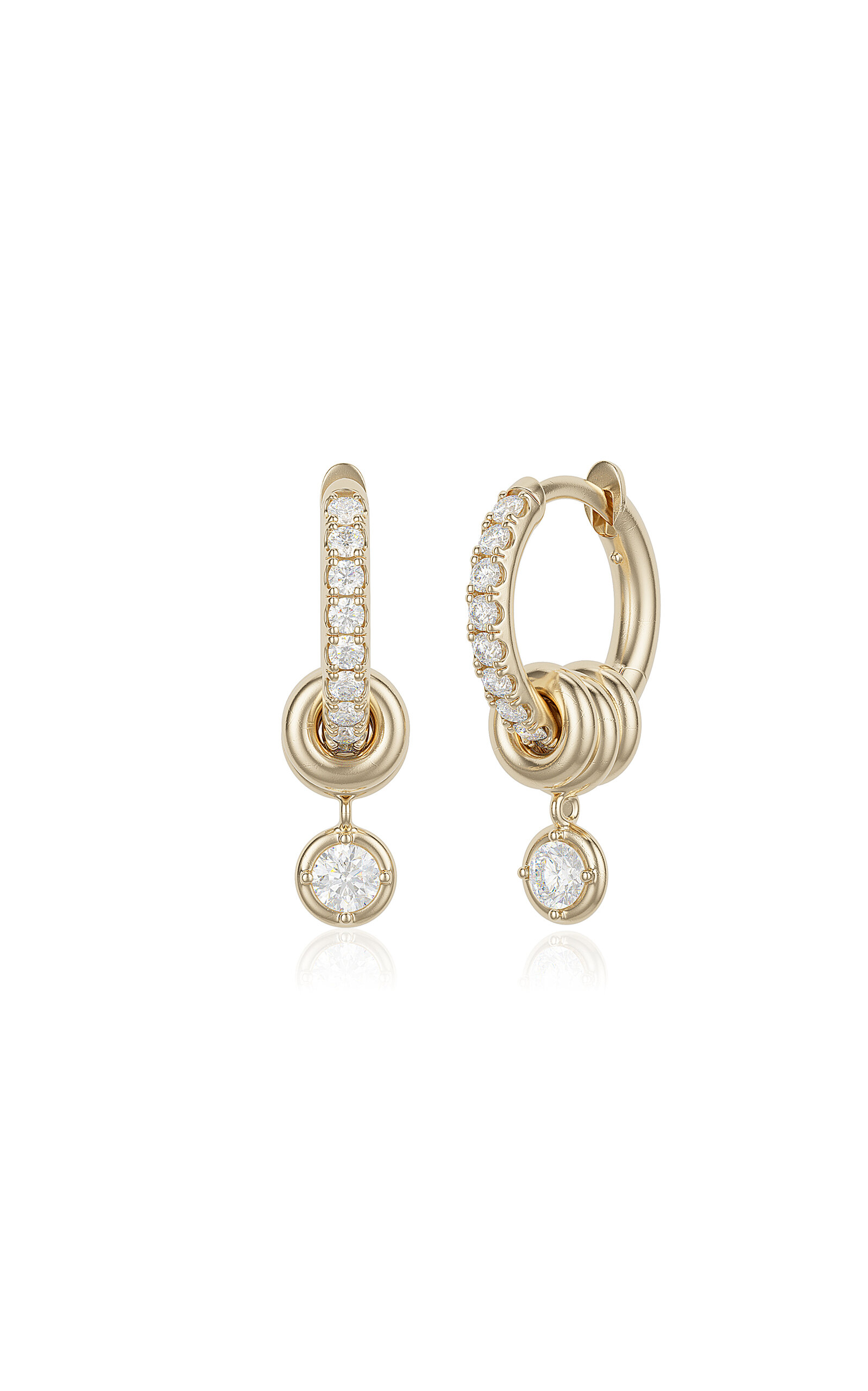 Spinelli Kilcollin Zahra 18k Yellow Gold And Diamond Pave Earrings In Gold